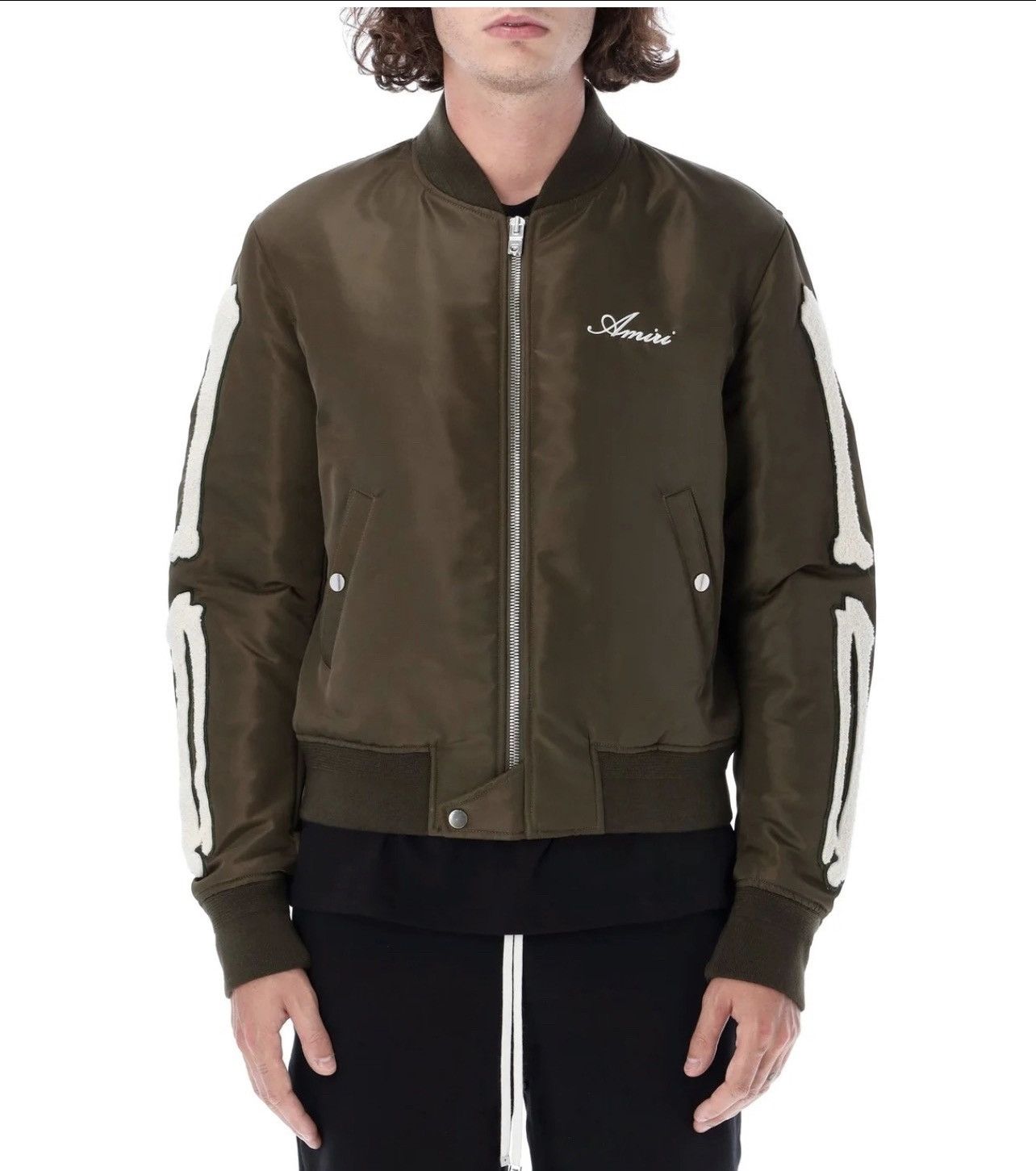 Amiri AMIRI Bones appliqué logo-embroidered bomber jacket Size US L / EU 52-54 / 3 - 3 Thumbnail