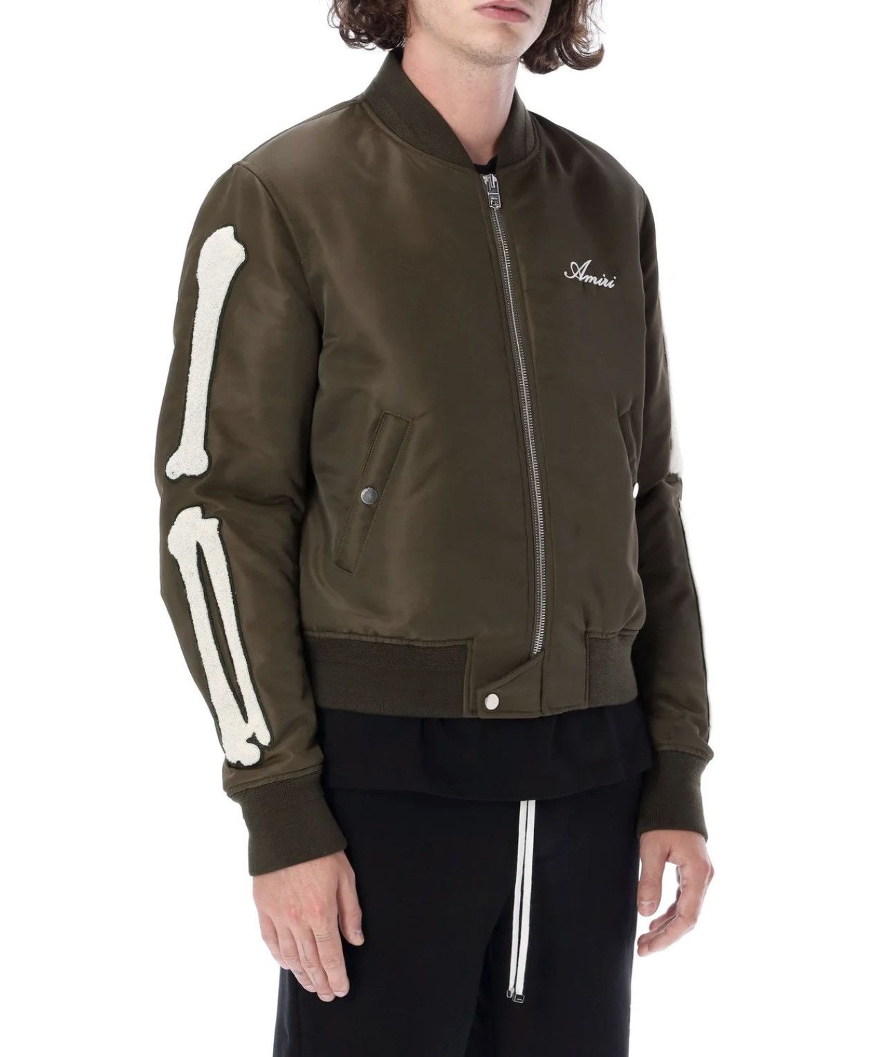 Amiri AMIRI Bones appliqué logo-embroidered bomber jacket Size US L / EU 52-54 / 3 - 4 Thumbnail