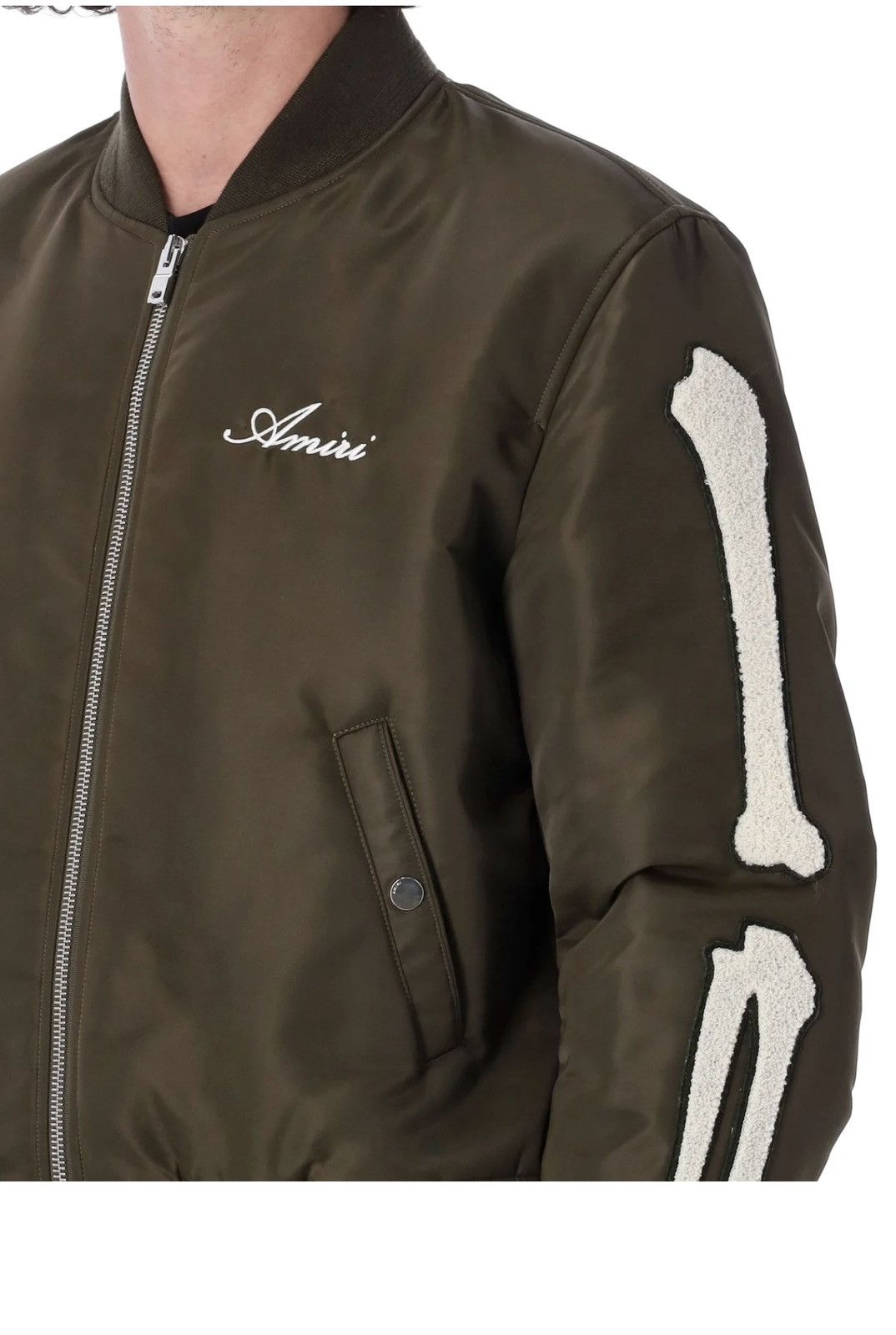 Amiri AMIRI Bones appliqué logo-embroidered bomber jacket Size US L / EU 52-54 / 3 - 6 Thumbnail