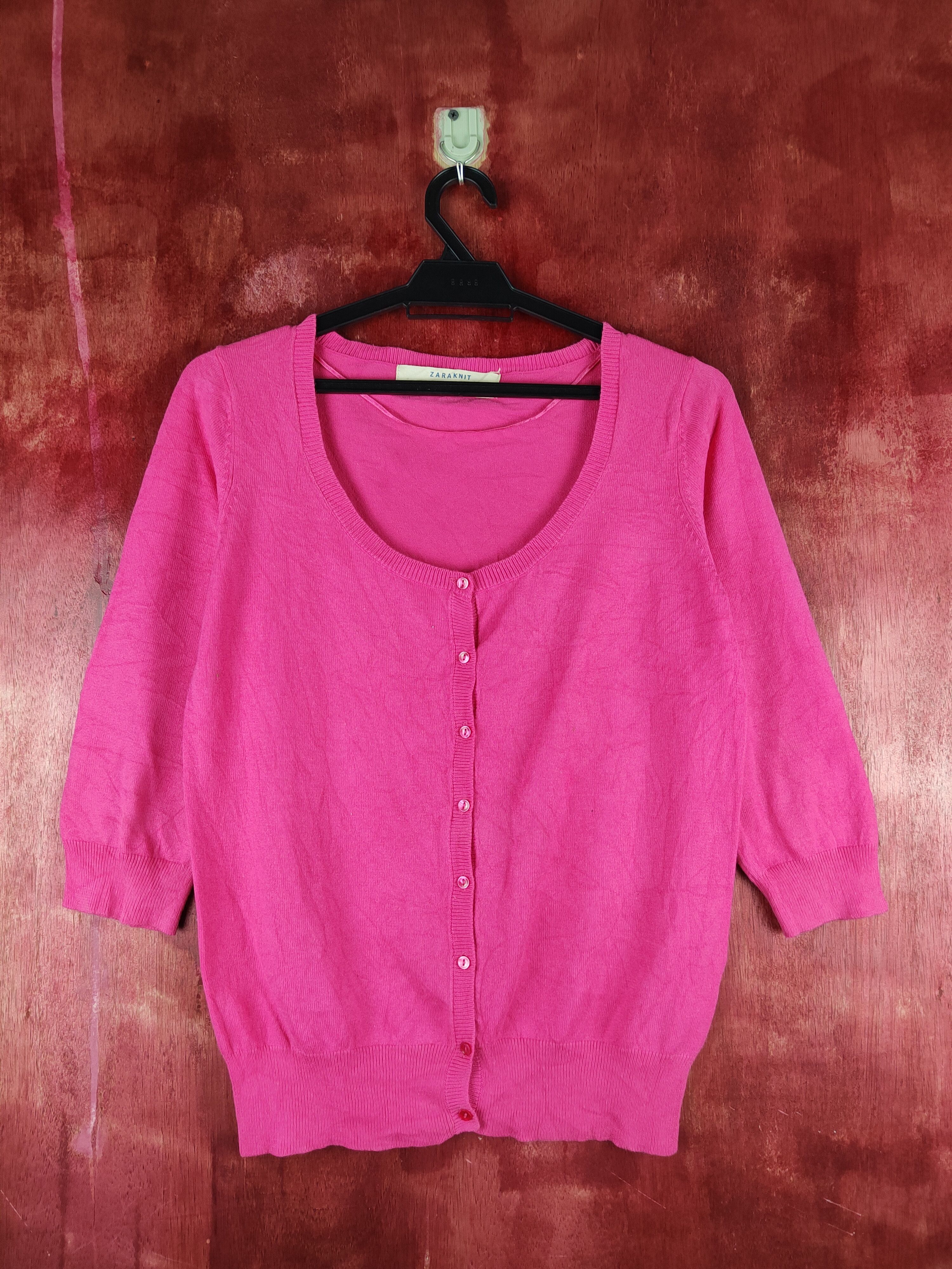 Japanese Brand Zaraknit Pink Knitwear Cardigan #S1114 Size S / US 4 / IT 40 - 1 Thumbnail