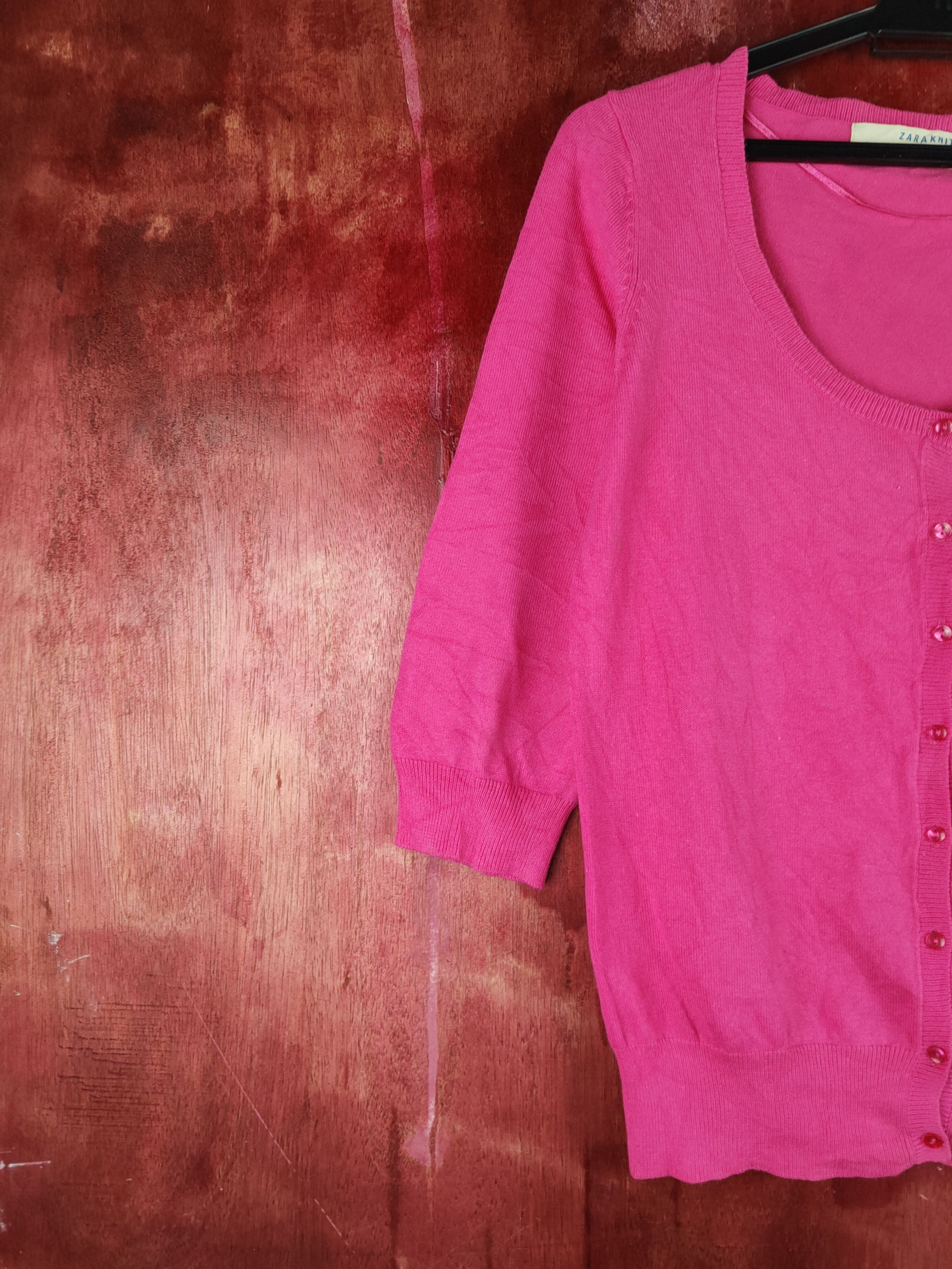 Japanese Brand Zaraknit Pink Knitwear Cardigan #S1114 Size S / US 4 / IT 40 - 3 Thumbnail
