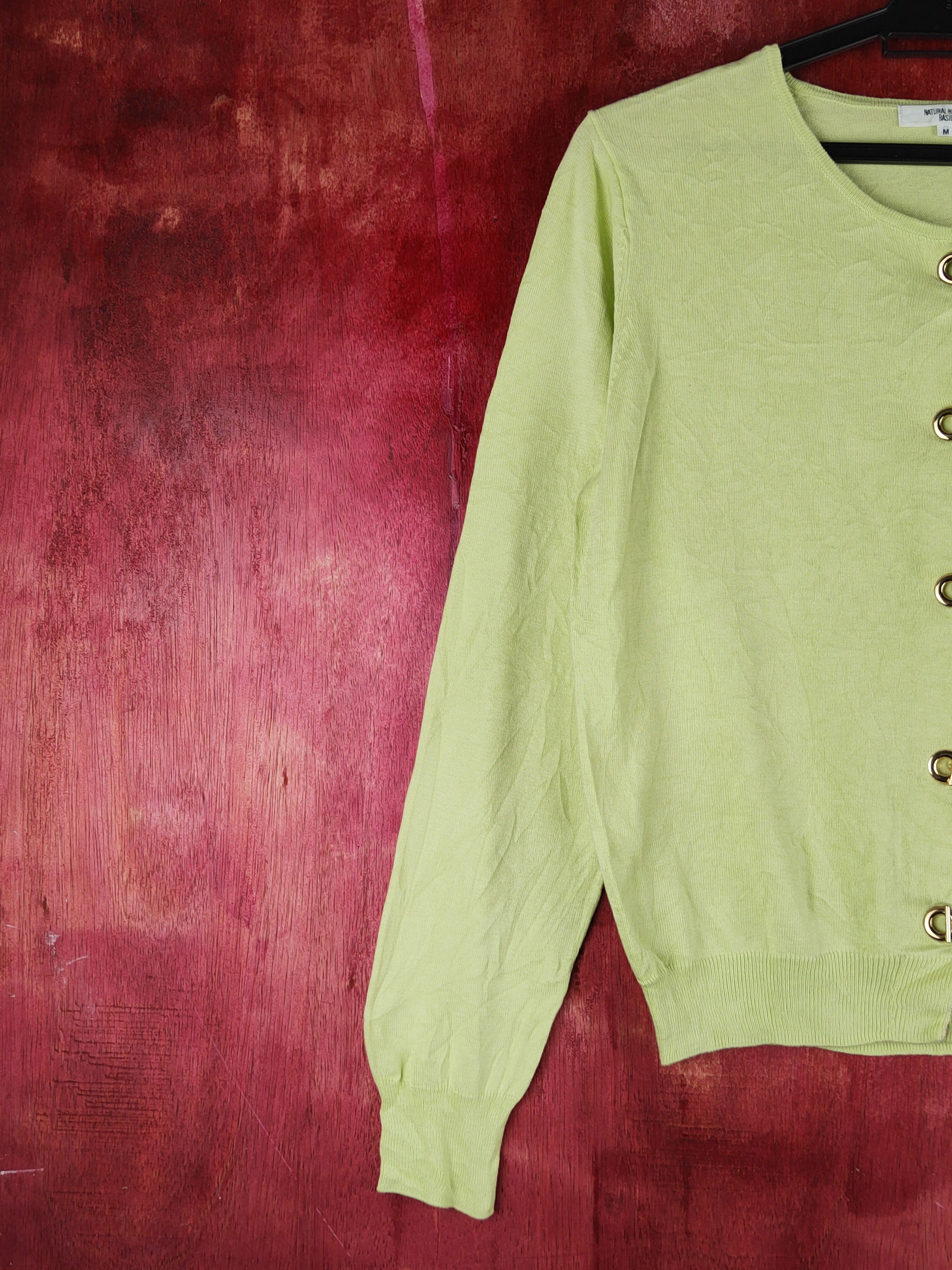 Japanese Brand Natural Beauty Basic Light Green Knitwear Cardigan #S1165 Size M / US 6-8 / IT 42-44 - 3 Thumbnail
