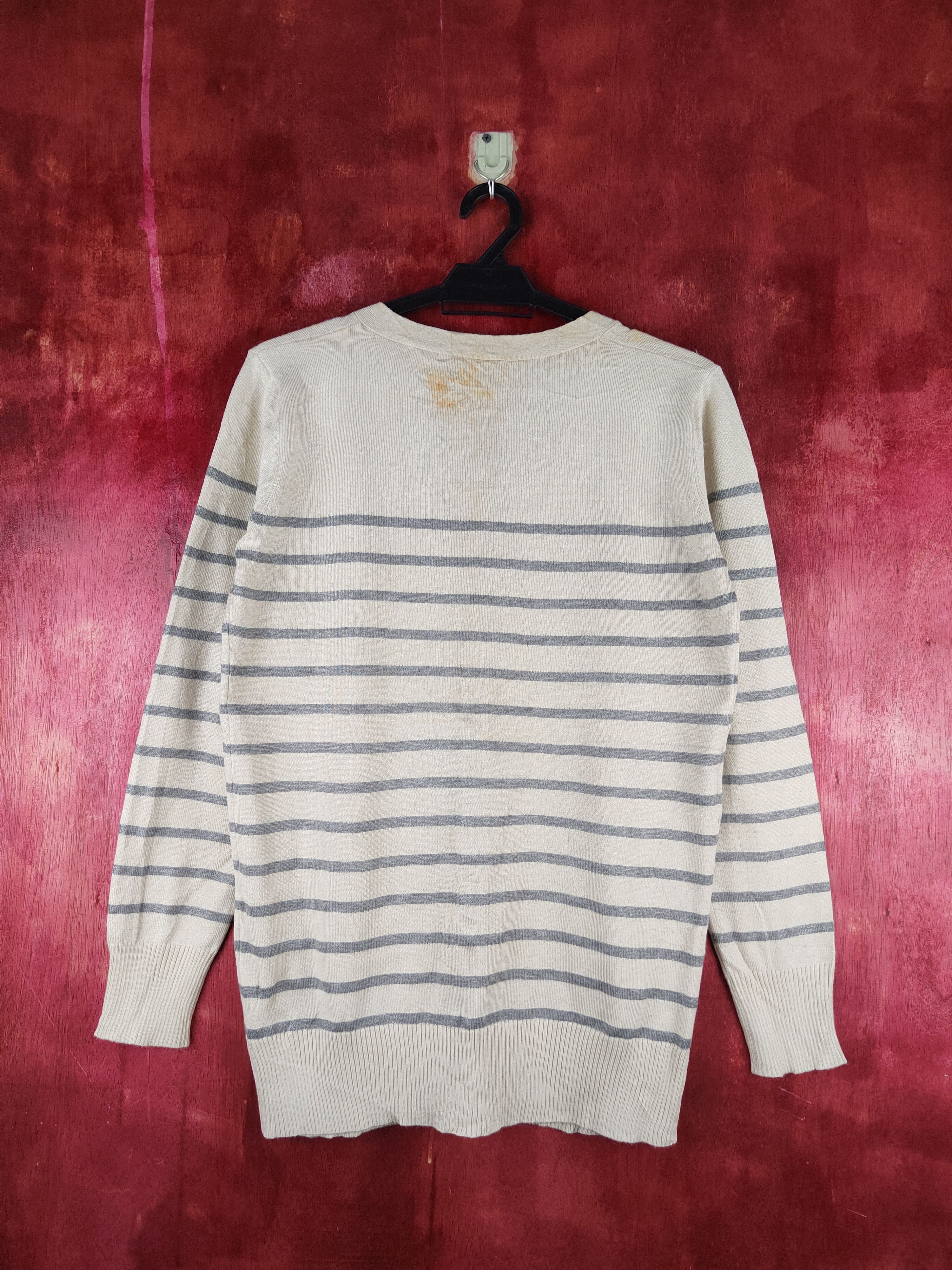 Japanese Brand Kürica Beige Gray Stripe Knitwear Cardigan #S1167 Size M / US 6-8 / IT 42-44 - 9 Thumbnail
