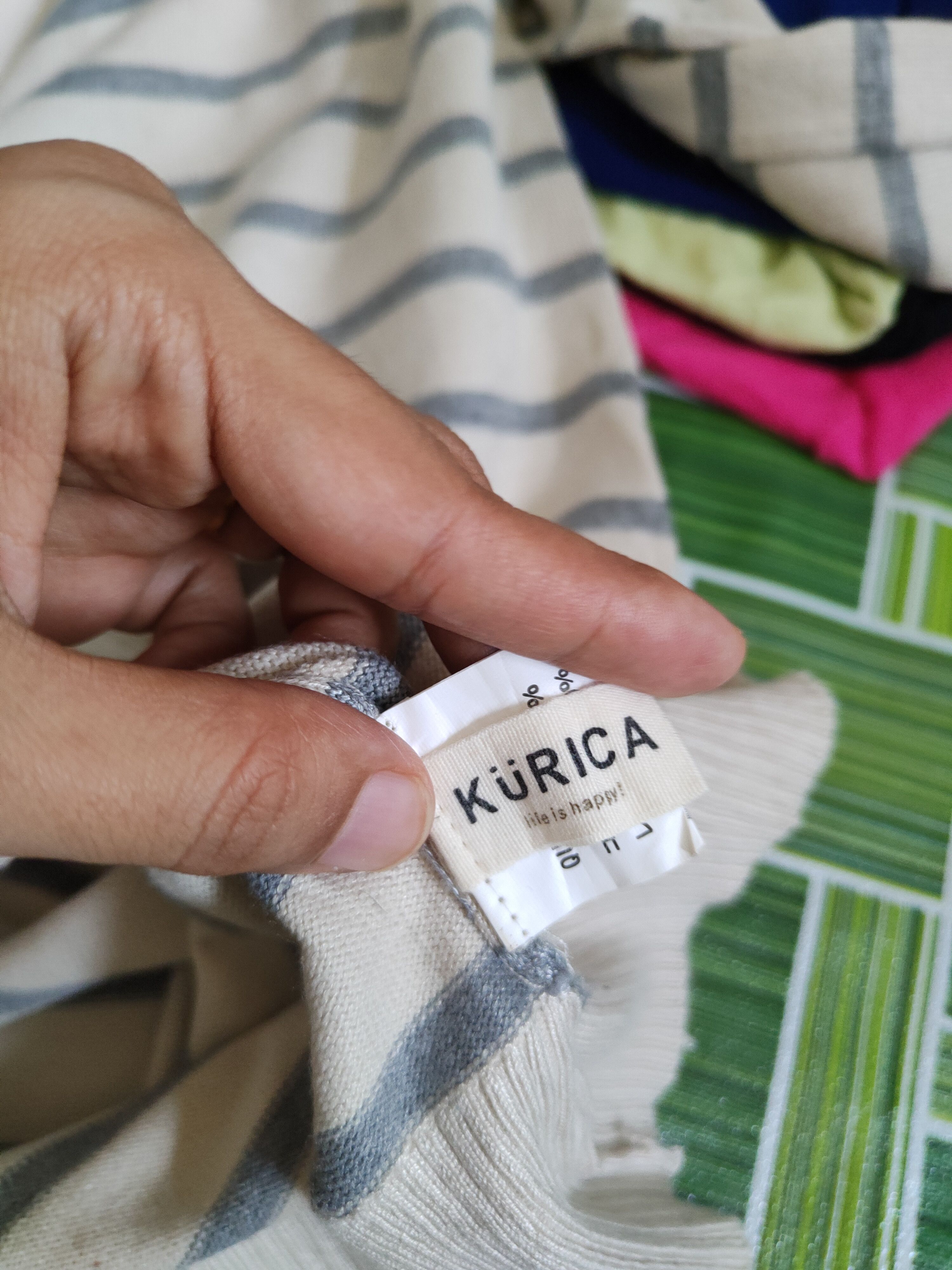 Japanese Brand Kürica Beige Gray Stripe Knitwear Cardigan #S1167 Size M / US 6-8 / IT 42-44 - 14 Thumbnail
