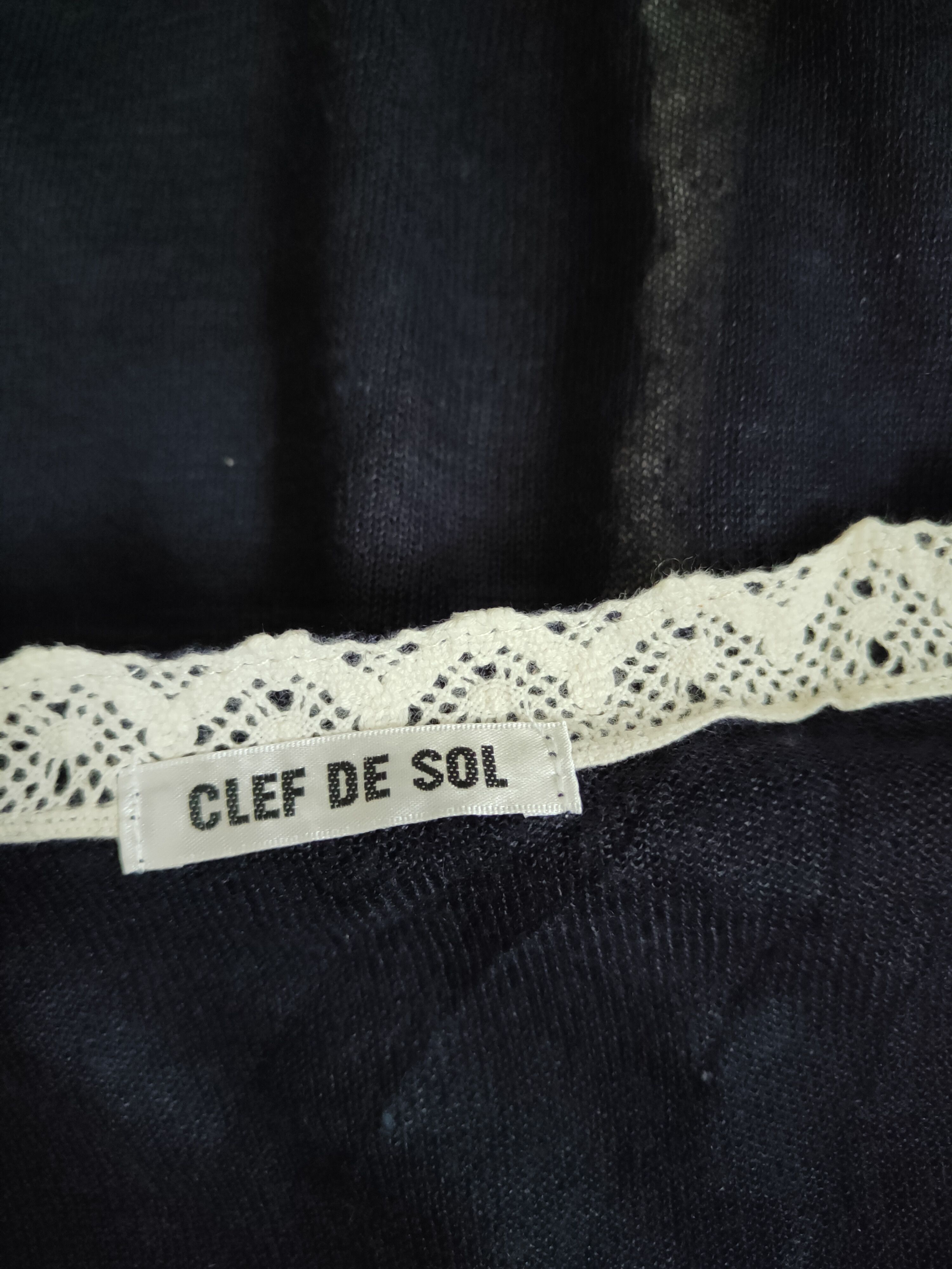 Japanese Brand × Vintage Clef De Sol Black Crochet Meshnet Knitwear Cardigan #S1172 Size S / US 4 / IT 40 - 11 Thumbnail