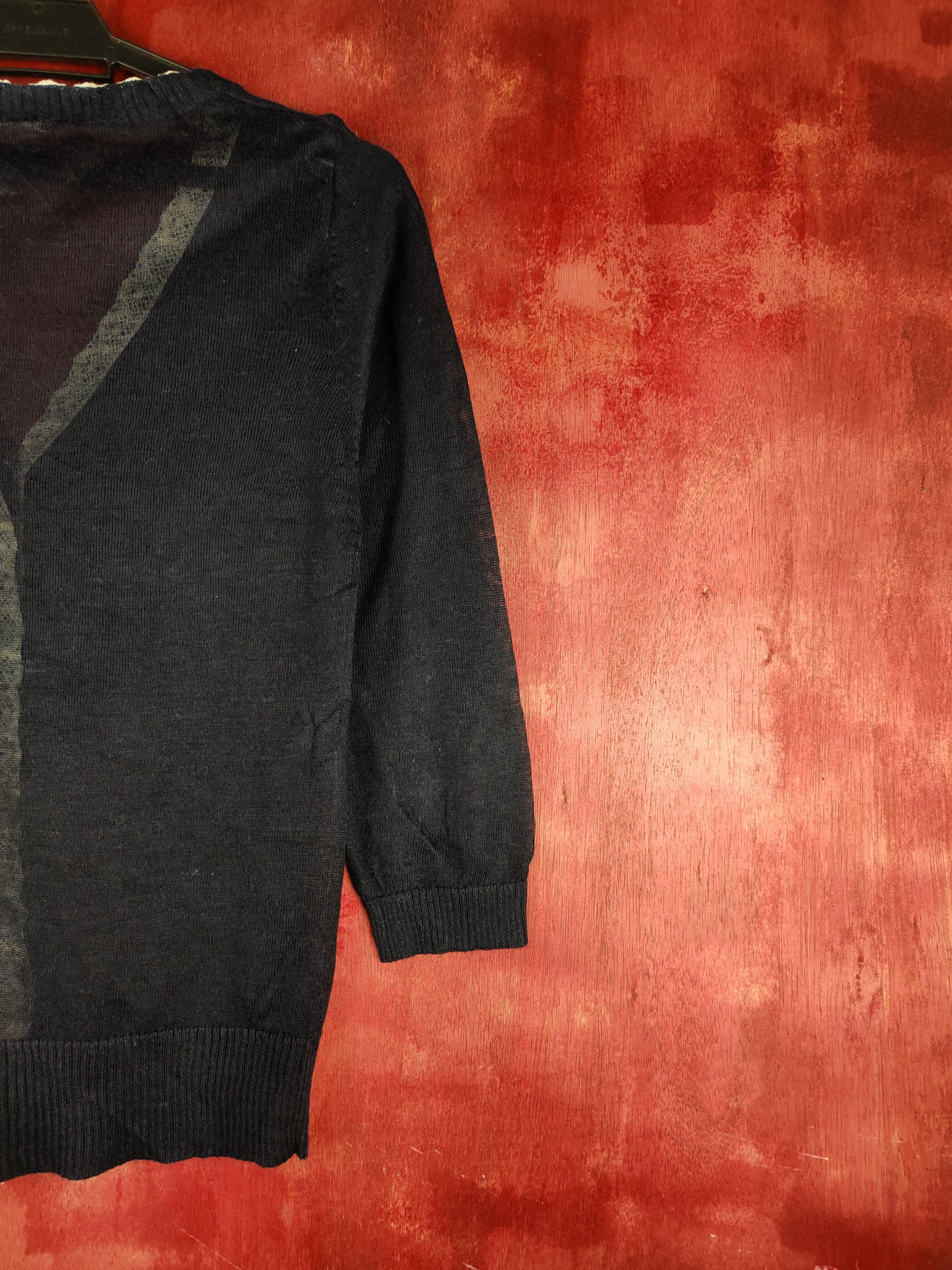 Japanese Brand × Vintage Clef De Sol Black Crochet Meshnet Knitwear Cardigan #S1172 Size S / US 4 / IT 40 - 9 Thumbnail