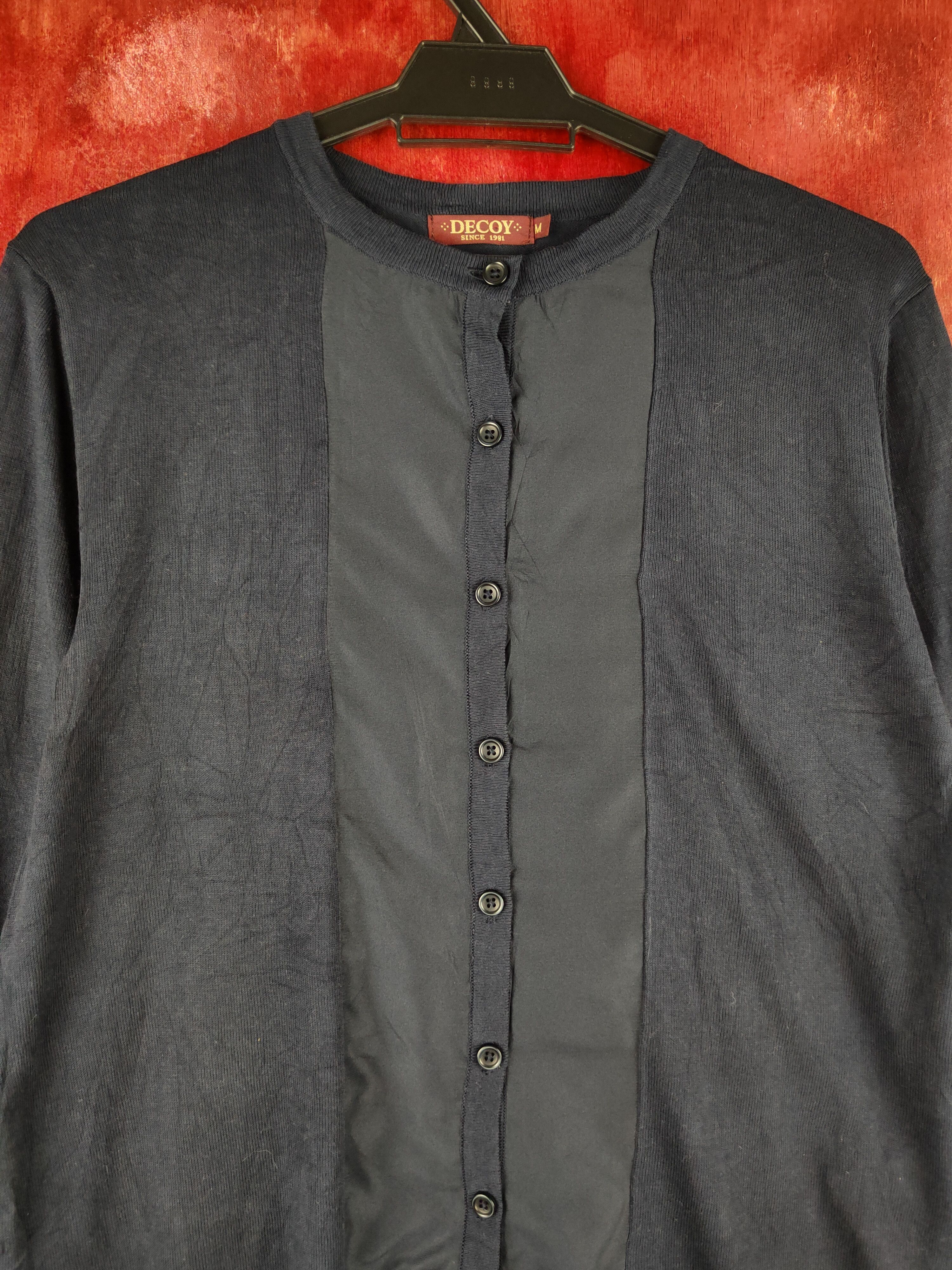 Japanese Brand × Vintage Decoy vintage Navy Knitwear Cardigan #S1174 Size M / US 6-8 / IT 42-44 - 2 Thumbnail