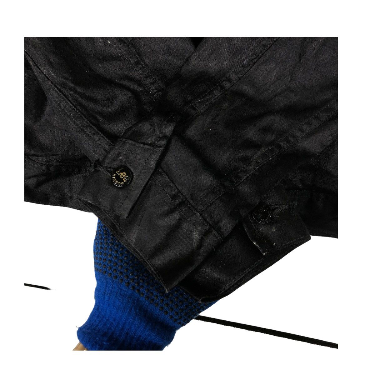 Japanese Brand LEE RIDER BLACK DISTRESSED DENIM JACKET JAPAN Size US S / EU 44-46 / 1 - 8 Thumbnail