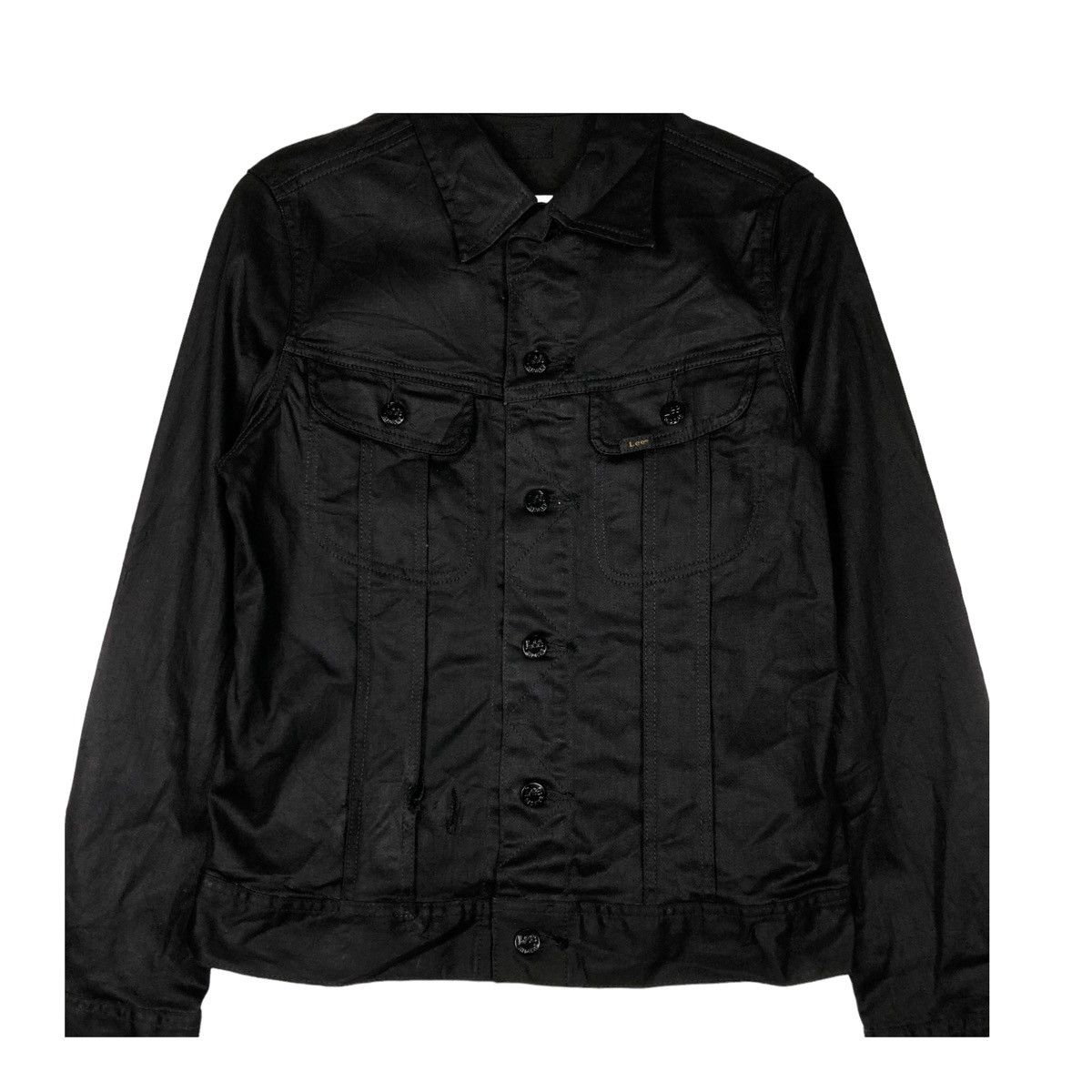 Japanese Brand LEE RIDER BLACK DISTRESSED DENIM JACKET JAPAN Size US S / EU 44-46 / 1 - 5 Thumbnail