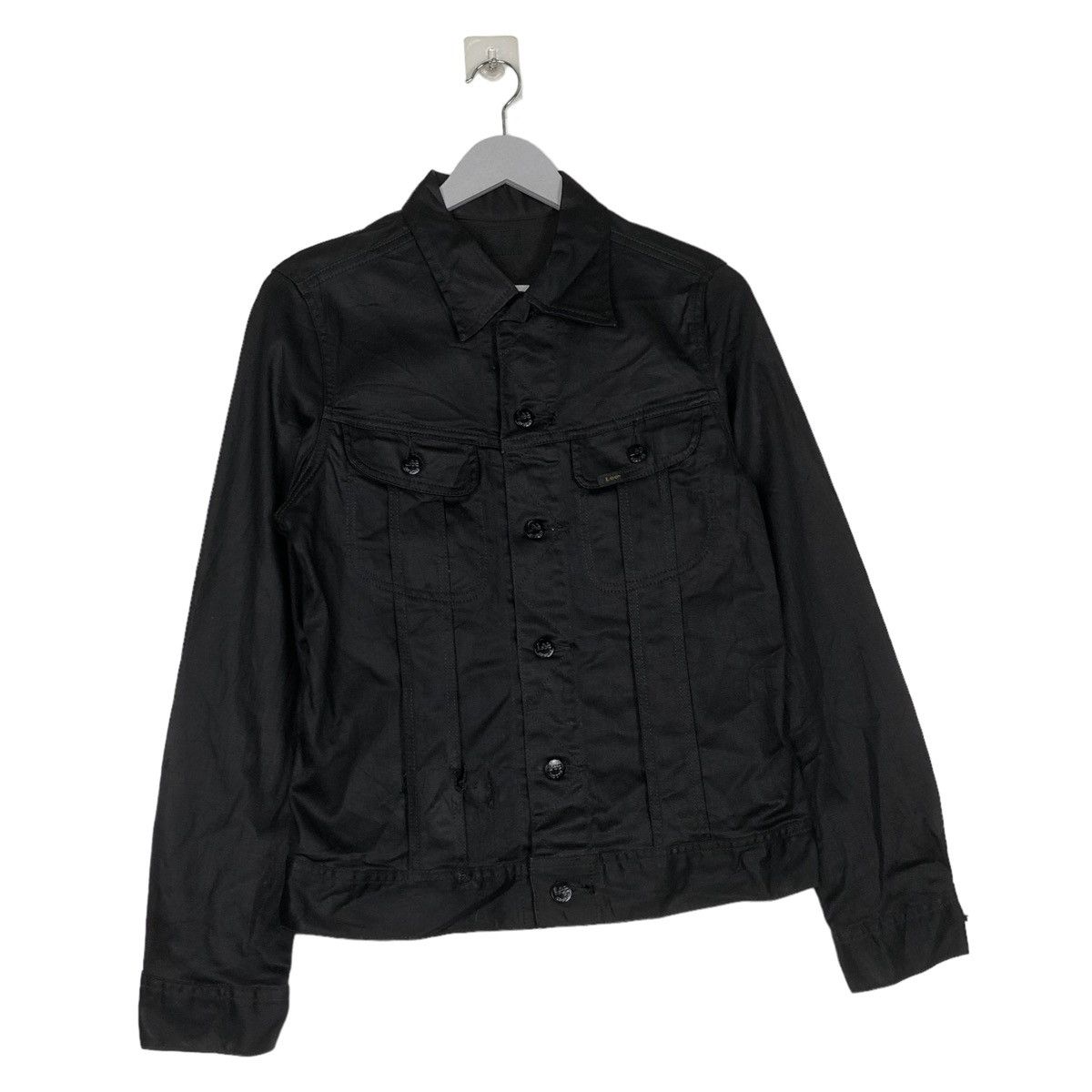 Japanese Brand LEE RIDER BLACK DISTRESSED DENIM JACKET JAPAN Size US S / EU 44-46 / 1 - 3 Thumbnail