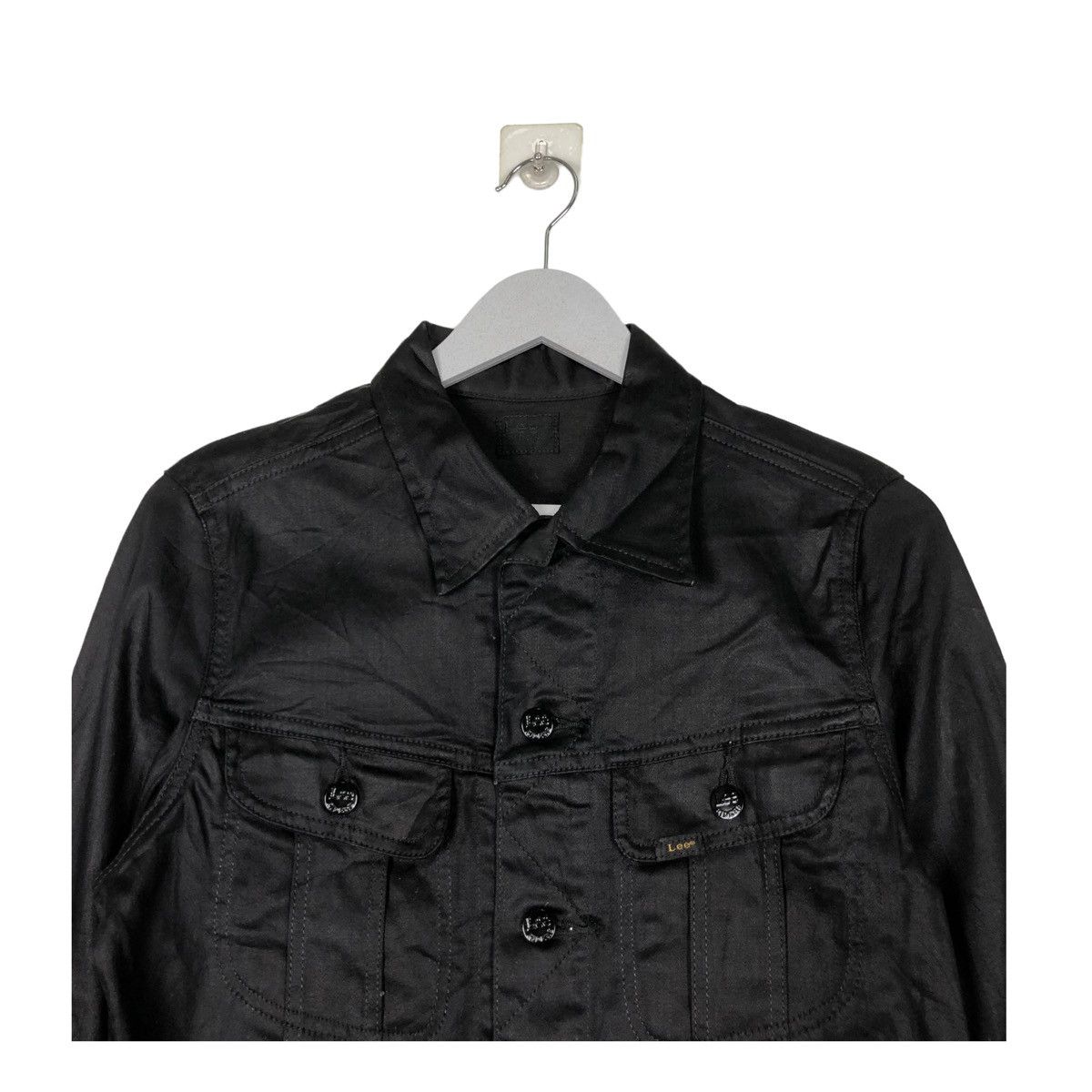 Japanese Brand LEE RIDER BLACK DISTRESSED DENIM JACKET JAPAN Size US S / EU 44-46 / 1 - 4 Thumbnail