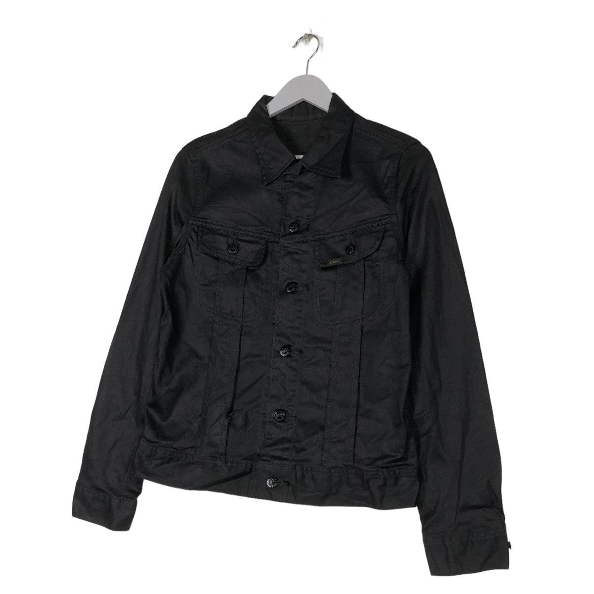 Japanese Brand LEE RIDER BLACK DISTRESSED DENIM JACKET JAPAN Size US S / EU 44-46 / 1 - 2 Thumbnail