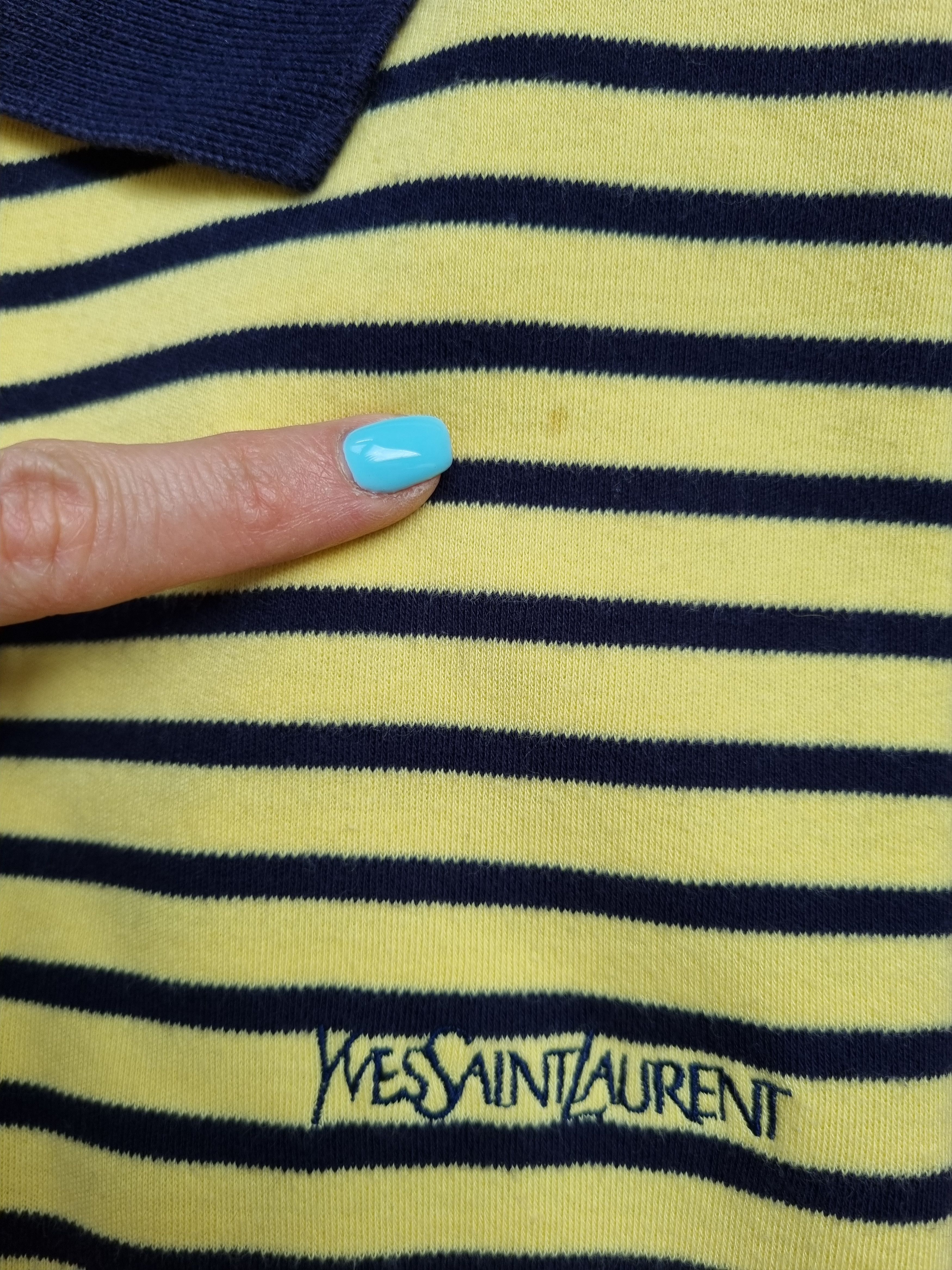Vintage × Yves Saint Laurent 90s Yves Saint Laurent Pour Home Vintage Striped Polo Size US L / EU 52-54 / 3 - 7 Thumbnail
