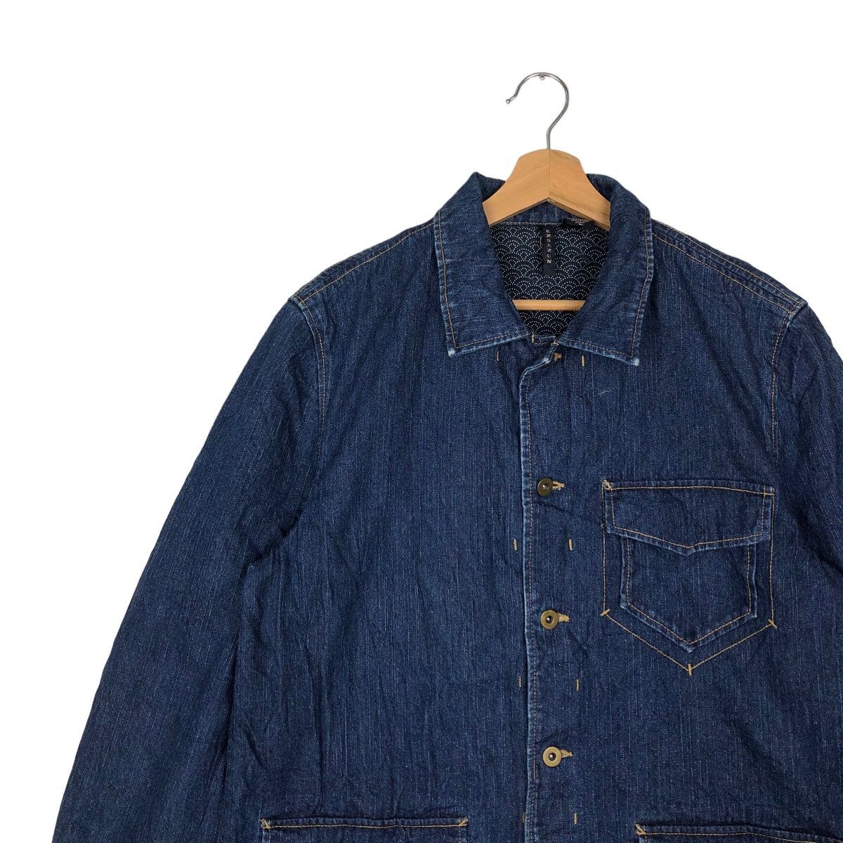 Japanese Brand 🔥90’s VINTAGE DENIM CHORE WORK JACKET JAPAN INSPIRE KAPITAL Size US L / EU 52-54 / 3 - 6 Thumbnail