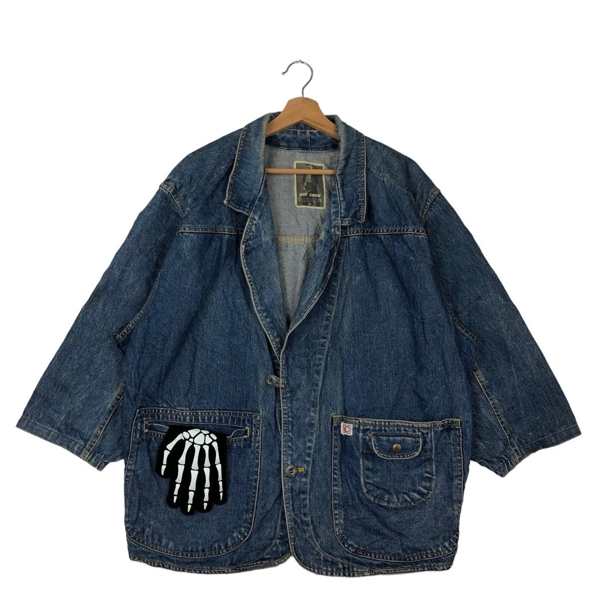 🔥90s VINTAGE BOMBER JACKET DENIM HOTCREW INSPIRE RICK OWENS