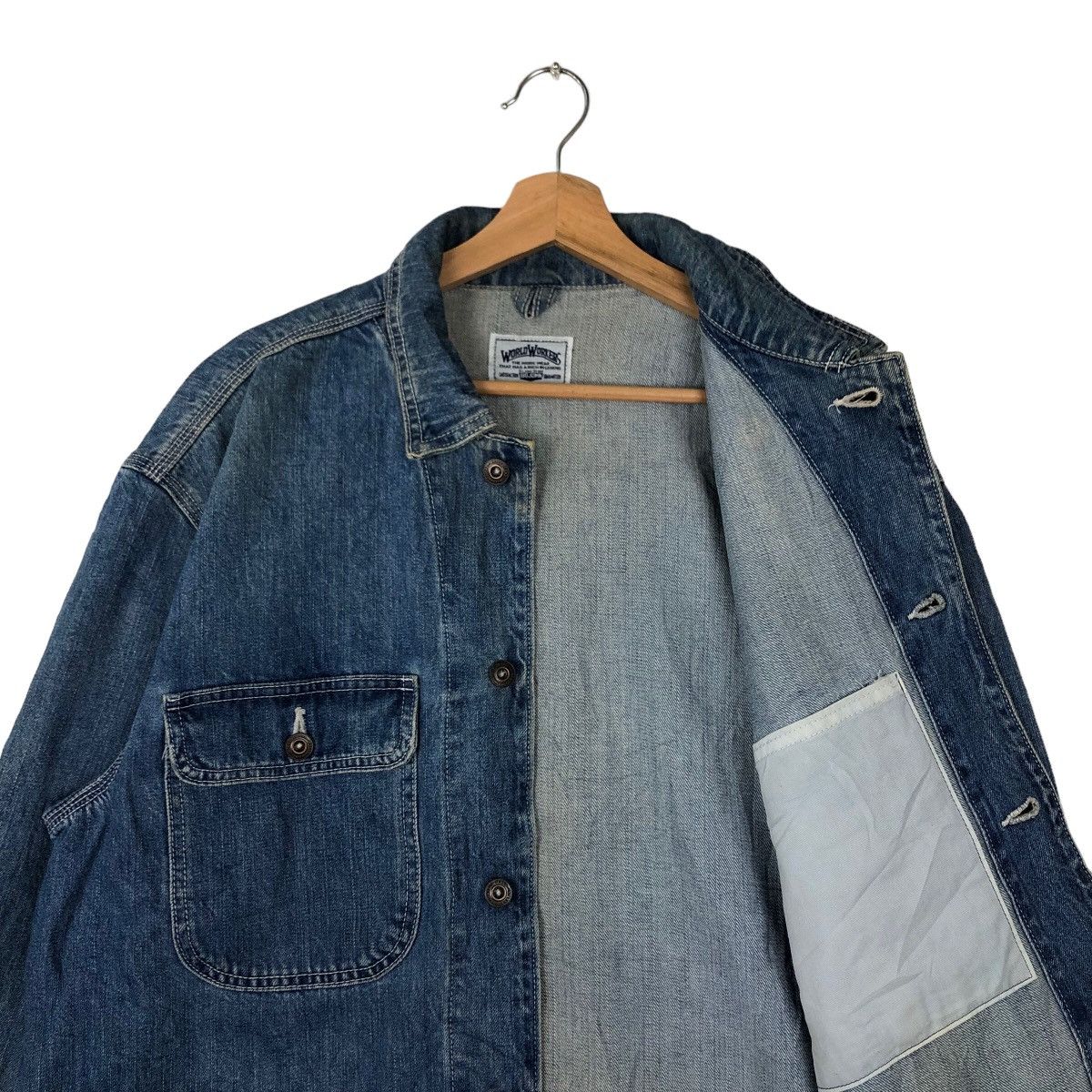 Japanese Brand 🔥VINTGE HIKORY CHORE DENIM WORK JACKET WORLDWORKERS JAPAN Size US L / EU 52-54 / 3 - 9 Thumbnail