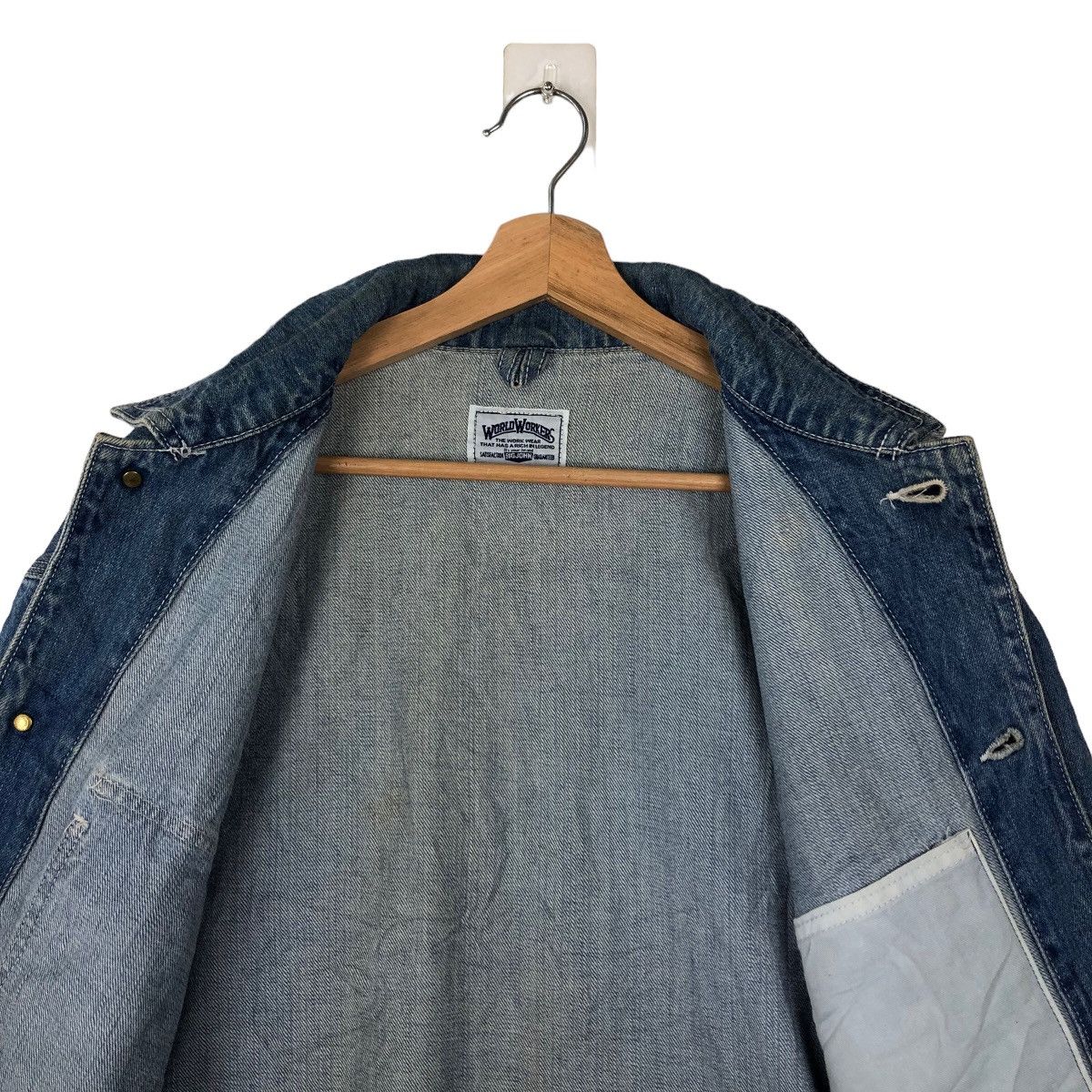 Japanese Brand 🔥VINTGE HIKORY CHORE DENIM WORK JACKET WORLDWORKERS JAPAN Size US L / EU 52-54 / 3 - 10 Thumbnail