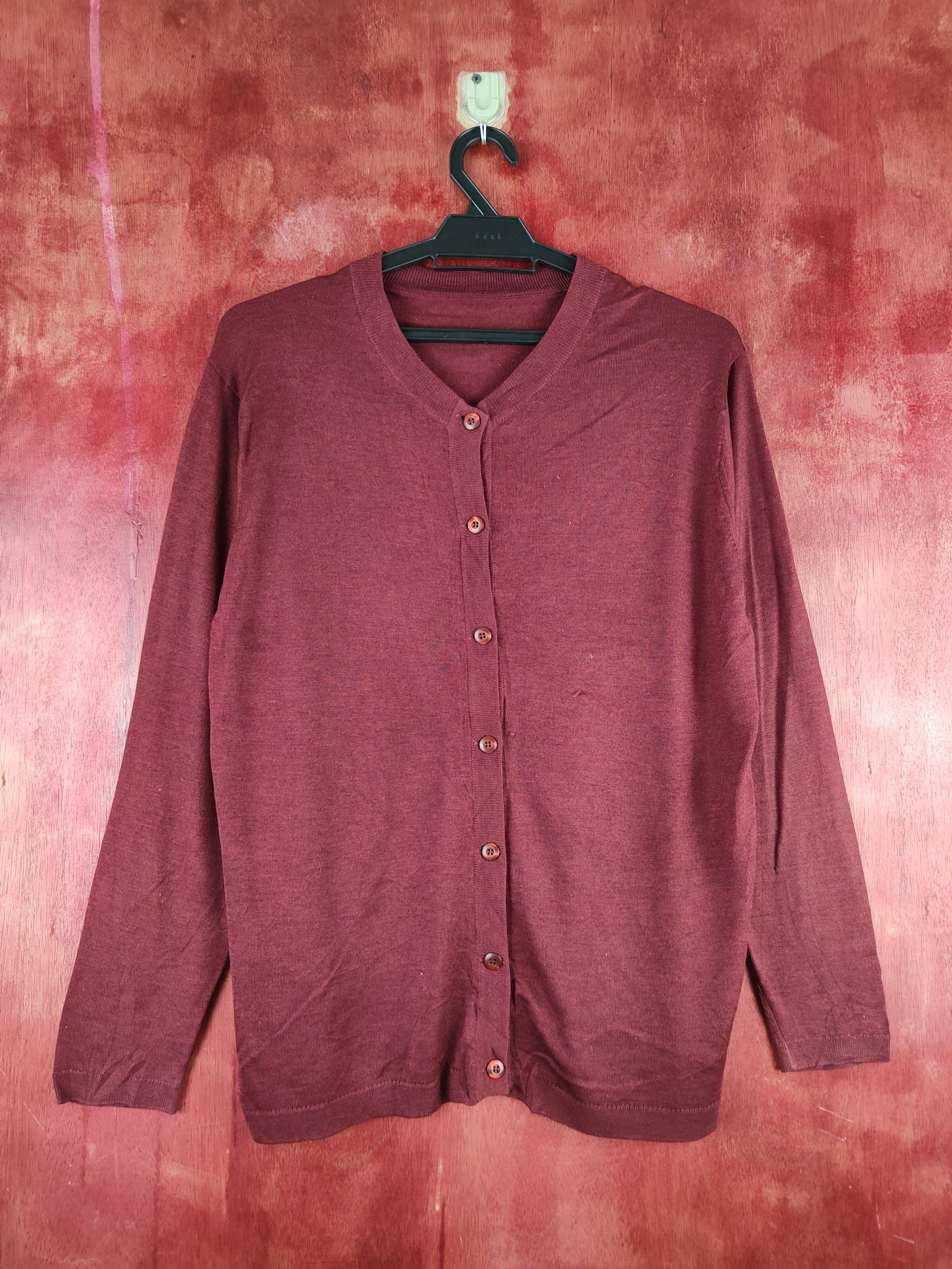 Japanese Brand Japanese Brand Dark Maroon Knitwear Cardigan #S1183 Size M / US 6-8 / IT 42-44 - 1 Thumbnail