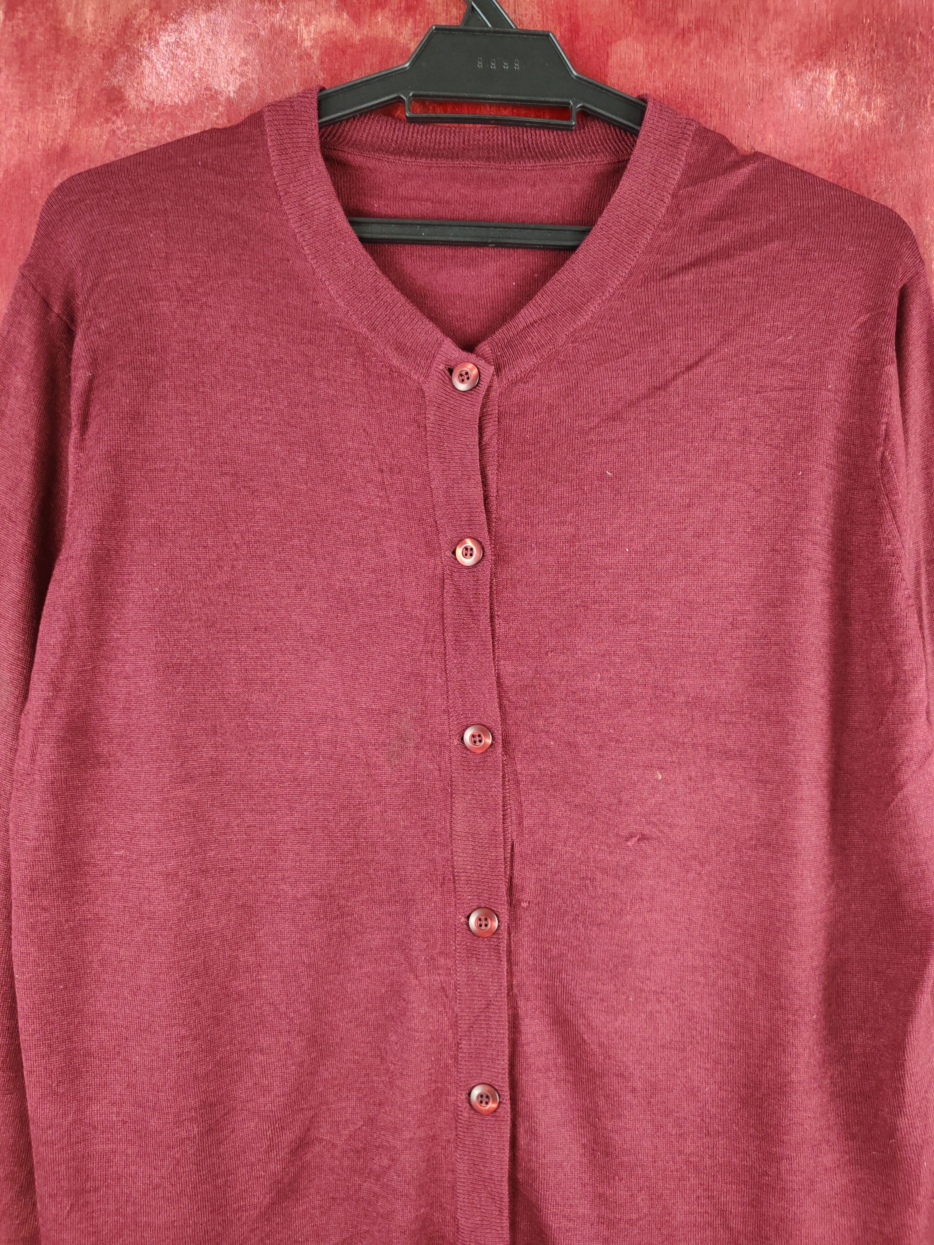 Japanese Brand Japanese Brand Dark Maroon Knitwear Cardigan #S1183 Size M / US 6-8 / IT 42-44 - 2 Thumbnail