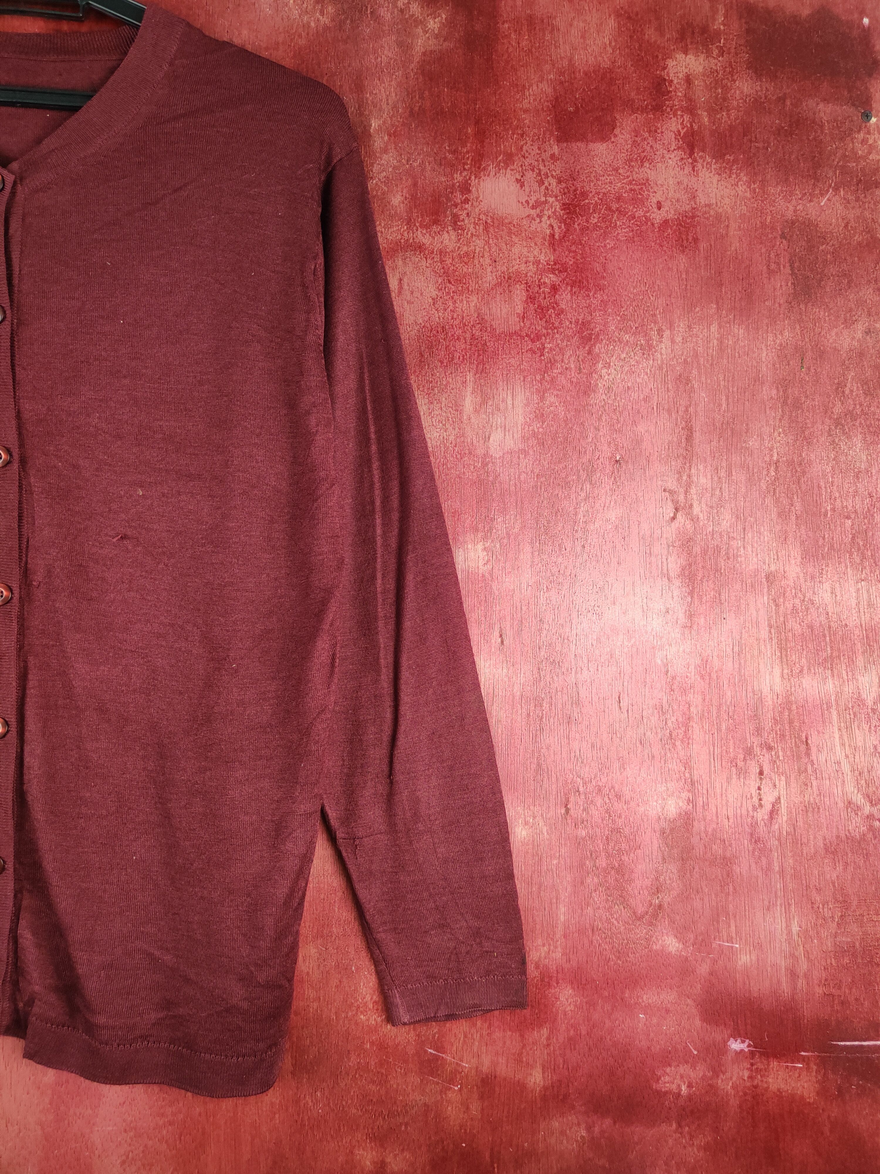Japanese Brand Japanese Brand Dark Maroon Knitwear Cardigan #S1183 Size M / US 6-8 / IT 42-44 - 5 Thumbnail