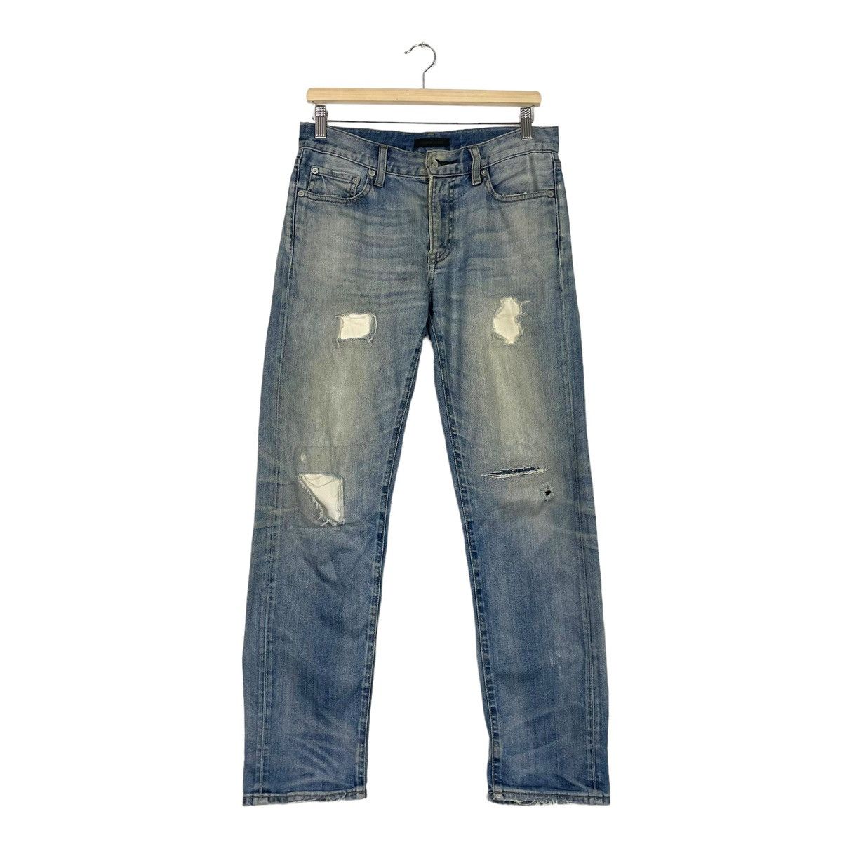 Japanese Brand 💥UNIQLO DISTRESSED DENIM JEANS Size US 30 / EU 46 - 1 Thumbnail