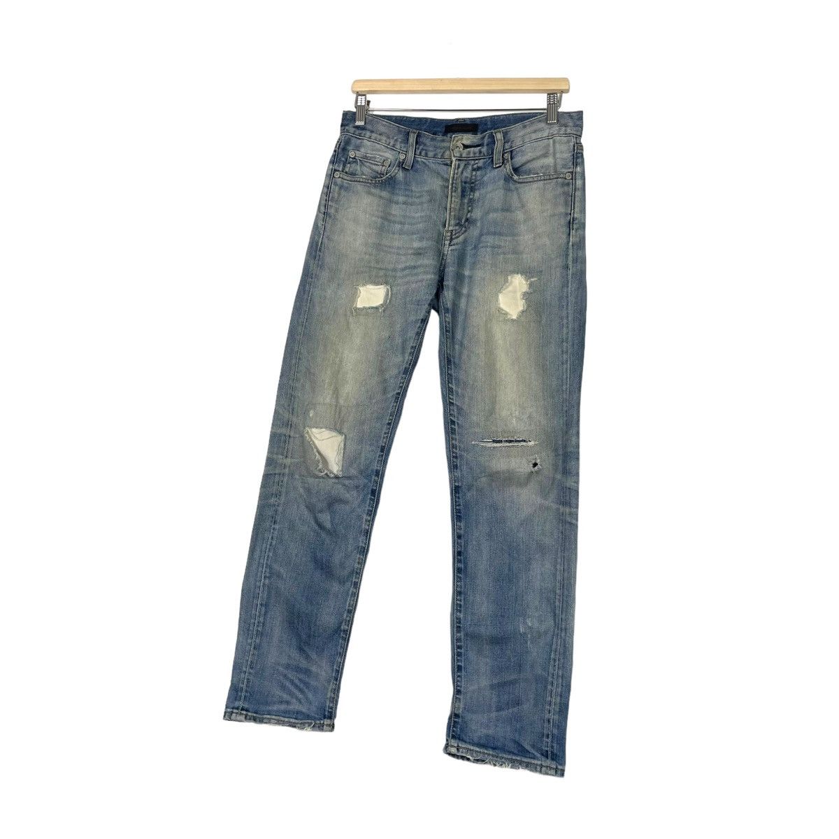 Japanese Brand 💥UNIQLO DISTRESSED DENIM JEANS Size US 30 / EU 46 - 2 Thumbnail