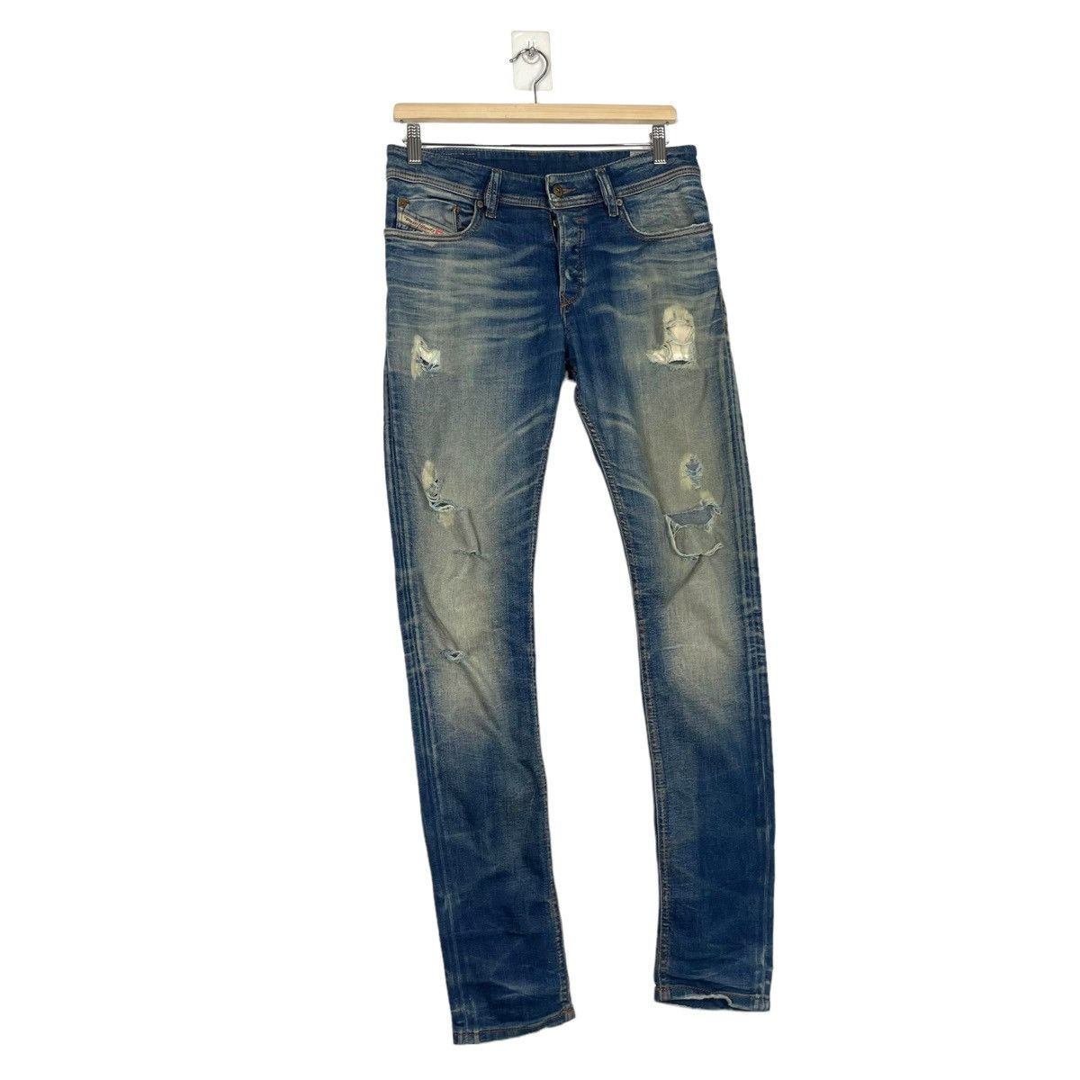 Diesel 💥DIESEL SLEENKER SKINNY FIT TRASHERED DENIM JEAN Size US 30 / EU 46 - 2 Thumbnail
