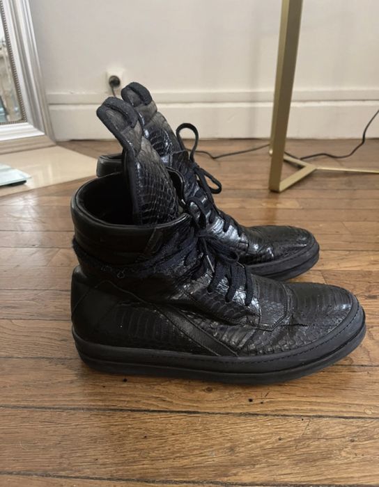 Rick Owens 🔺RARE🔺Rick Owens Python Skin Geobaskets | Grailed