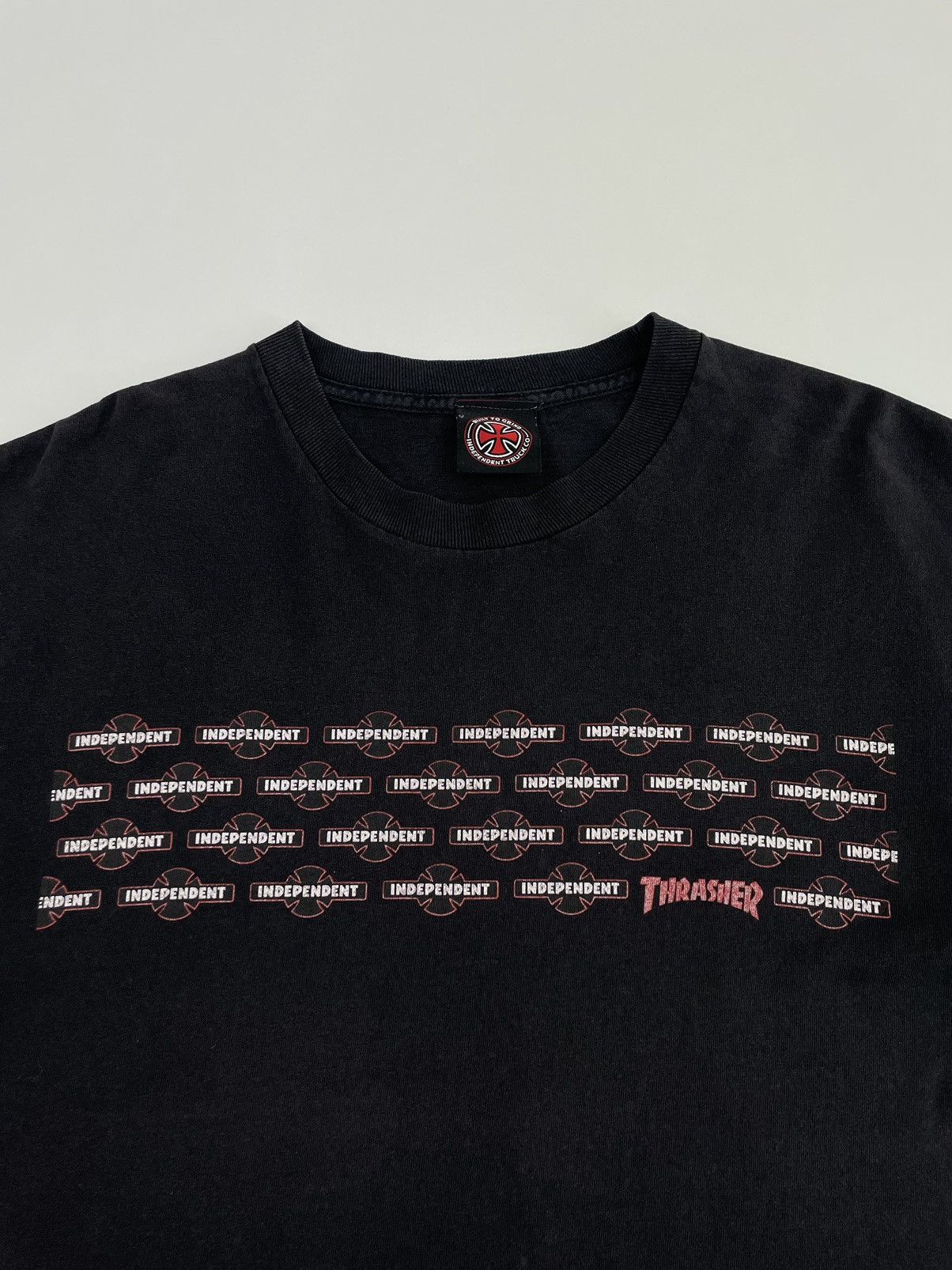 Independent Truck Co. × Thrasher Vintage Faded Distressed Independent x Trasher Collab Tee Size US M / EU 48-50 / 2 - 8 Thumbnail