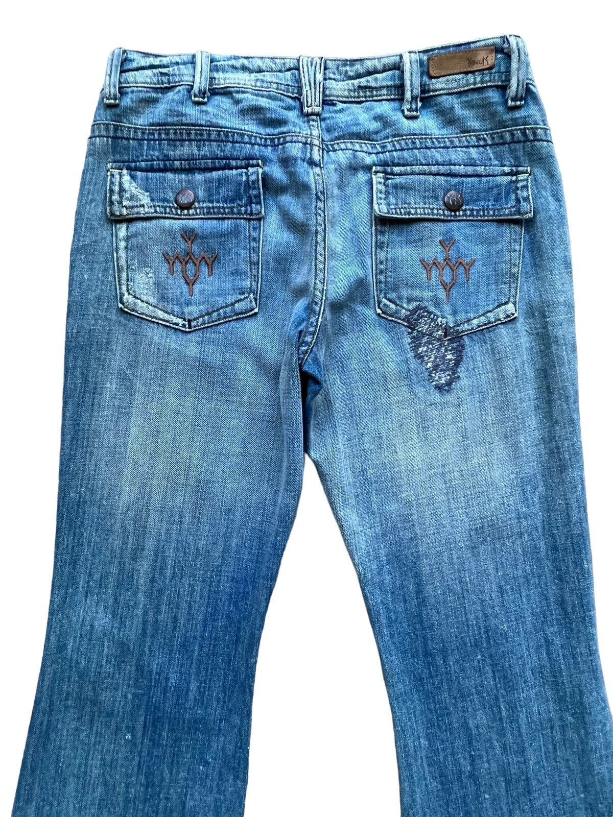 Hysteric Glamour Yanun Distressed Denim Jeans Ripped Flare Jeans 31x35 Size 31" - 6 Thumbnail