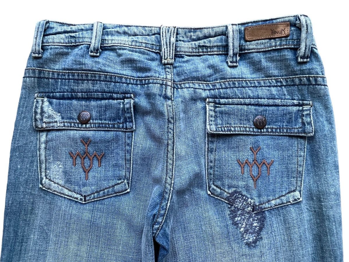 Hysteric Glamour Yanun Distressed Denim Jeans Ripped Flare Jeans 31x35 Size 31" - 9 Thumbnail
