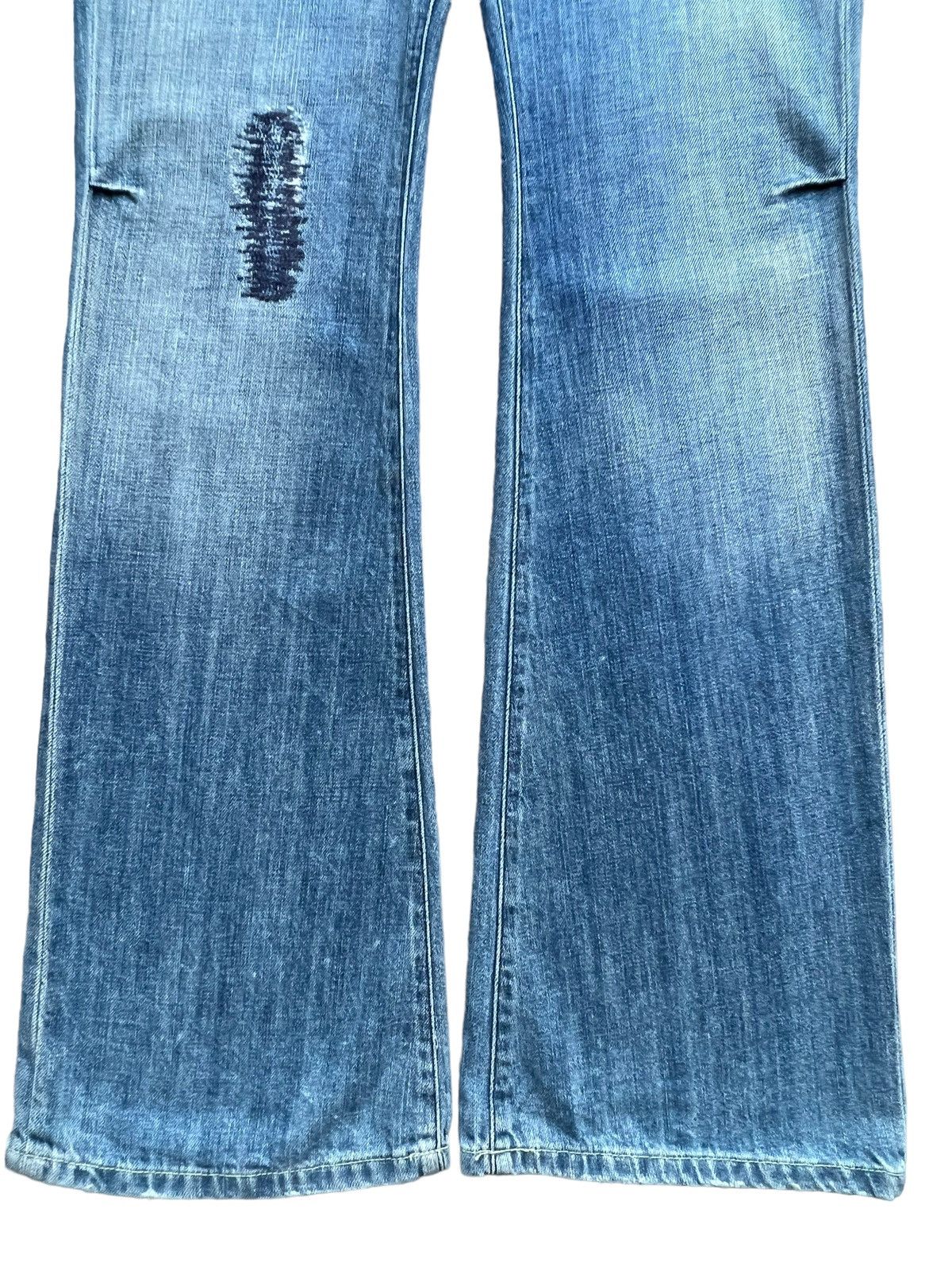 Hysteric Glamour Yanun Distressed Denim Jeans Ripped Flare Jeans 31x35 Size 31" - 5 Thumbnail