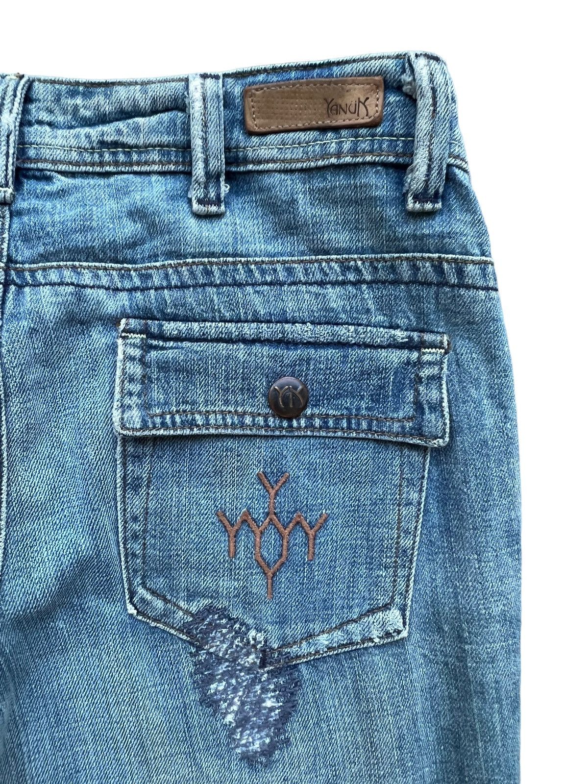 Hysteric Glamour Yanun Distressed Denim Jeans Ripped Flare Jeans 31x35 Size 31" - 10 Thumbnail