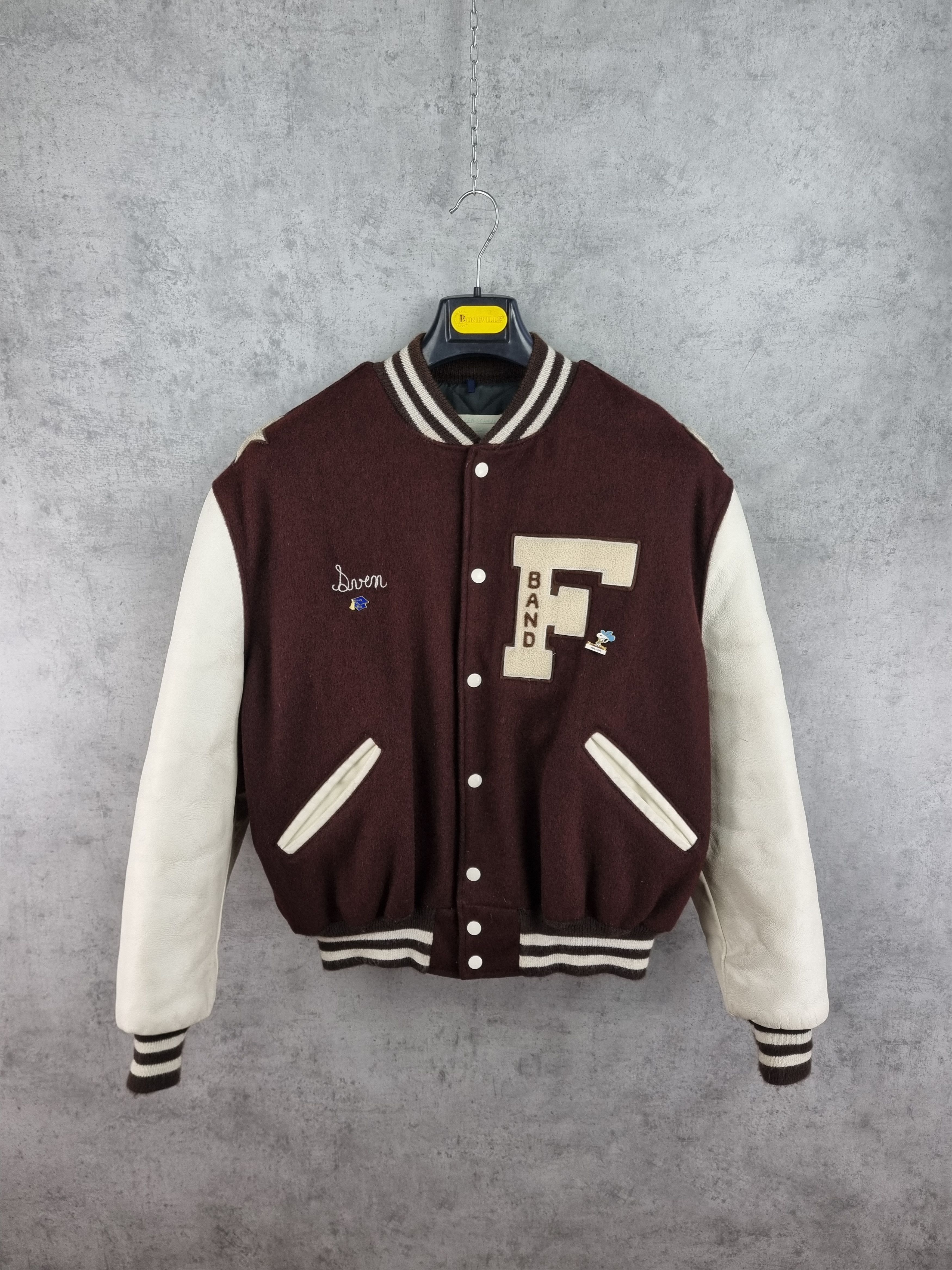 NCAA × NFL Ferndale Eagles Marching Band Leather Wool Jacket Size US M / EU 48-50 / 2 - 2 Thumbnail