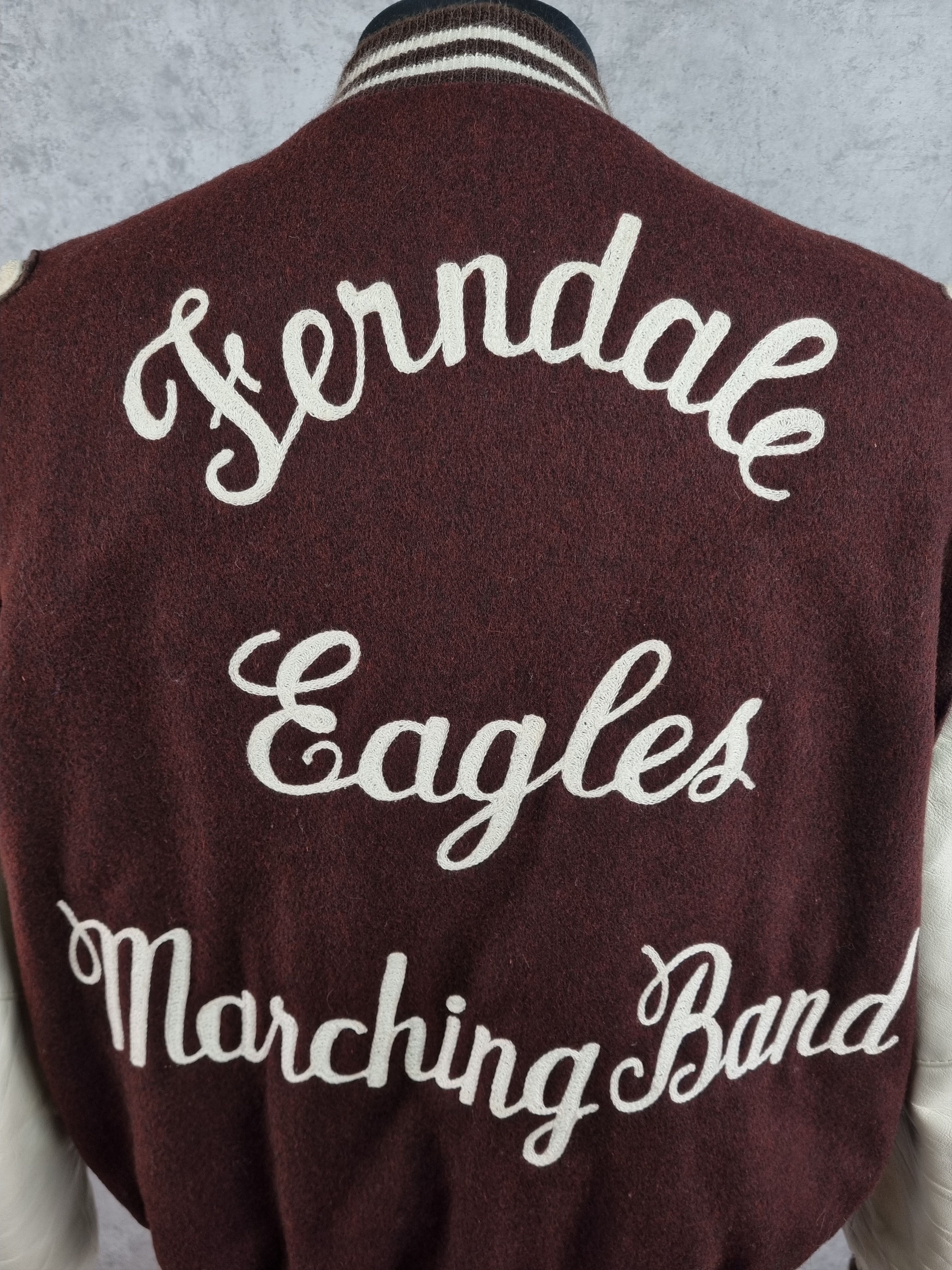 NCAA × NFL Ferndale Eagles Marching Band Leather Wool Jacket Size US M / EU 48-50 / 2 - 5 Thumbnail