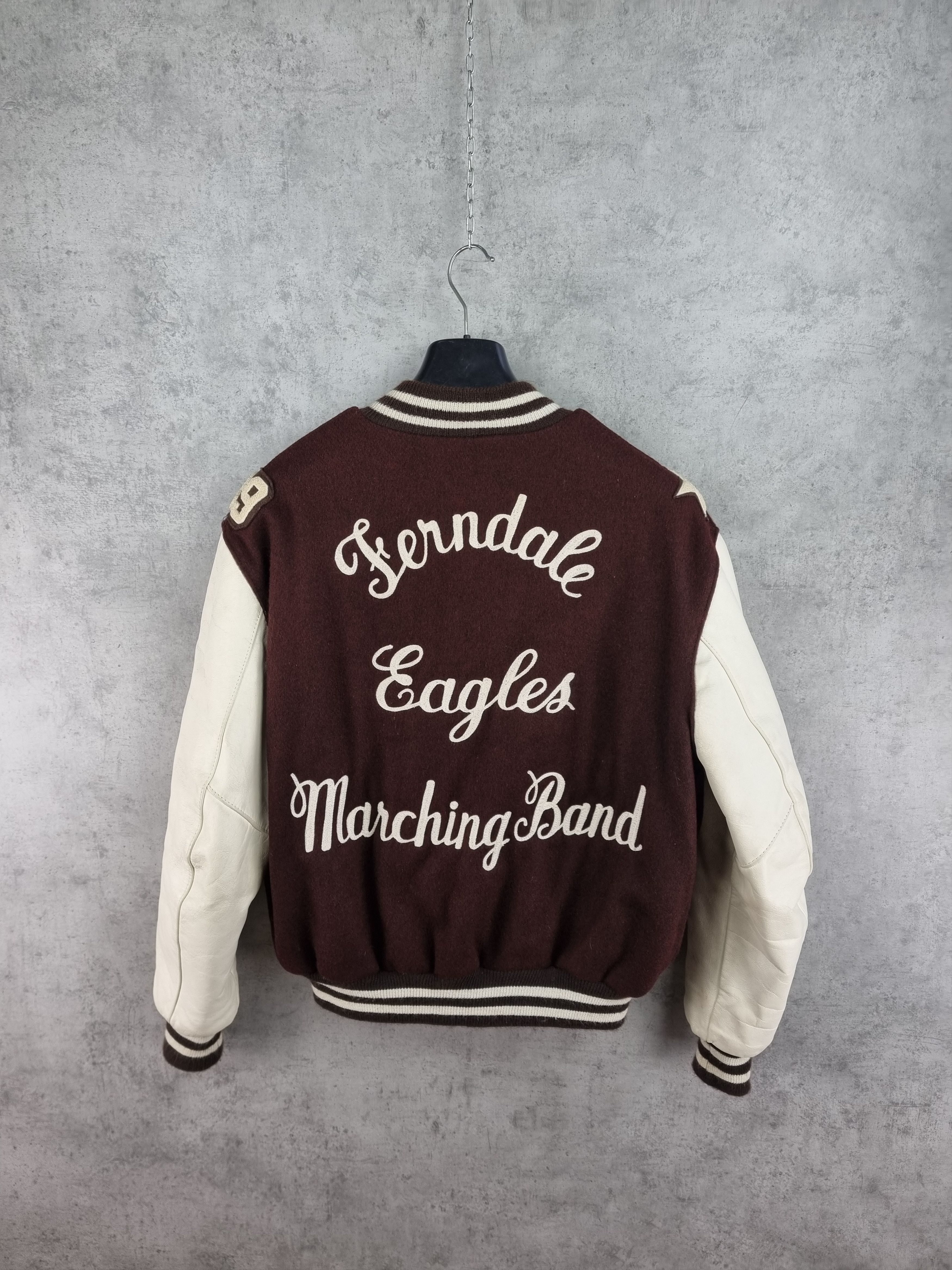 NCAA × NFL Ferndale Eagles Marching Band Leather Wool Jacket Size US M / EU 48-50 / 2 - 1 Thumbnail