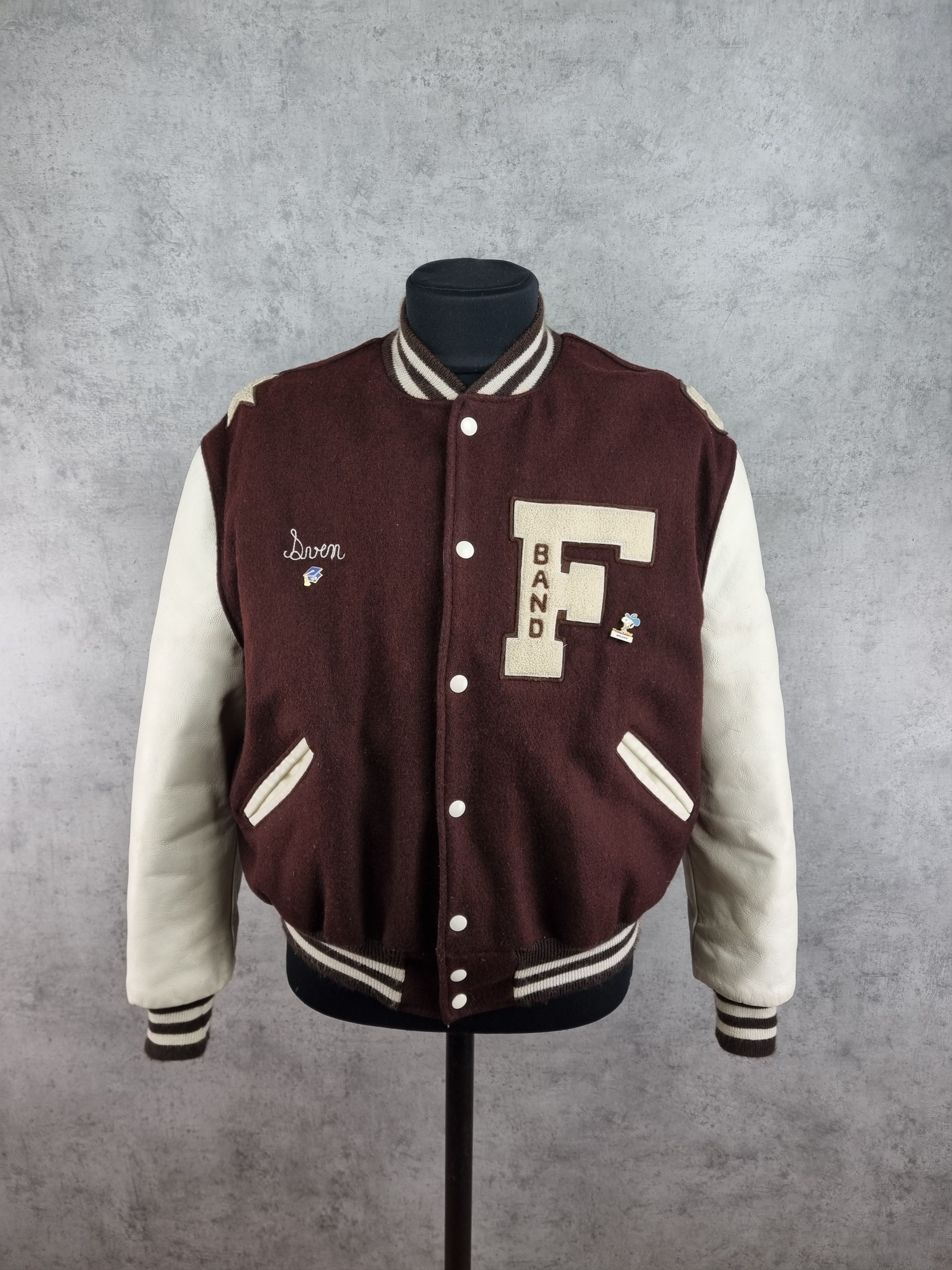 NCAA × NFL Ferndale Eagles Marching Band Leather Wool Jacket Size US M / EU 48-50 / 2 - 3 Thumbnail