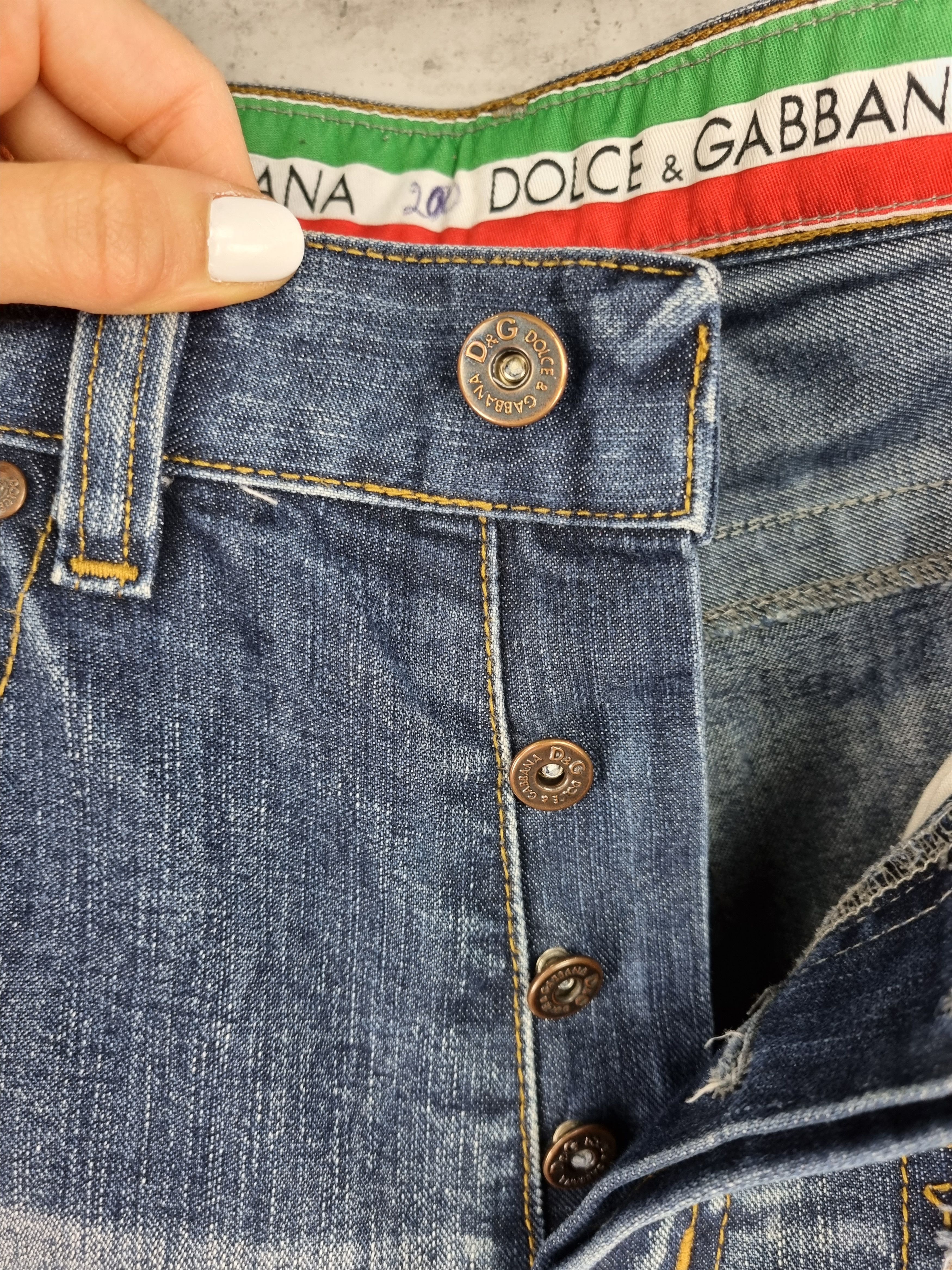 Dolce & Gabbana Patchwork D&G Big Logo Denim Jeans Size US 31 - 13 Thumbnail