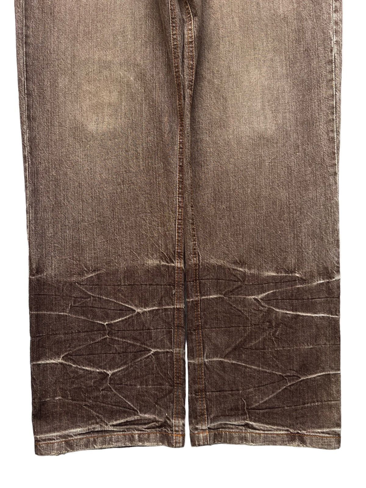 Japanese Brand Japanese Brand Brown Distressed Jeans 33x32 Size US 33 - 4 Thumbnail