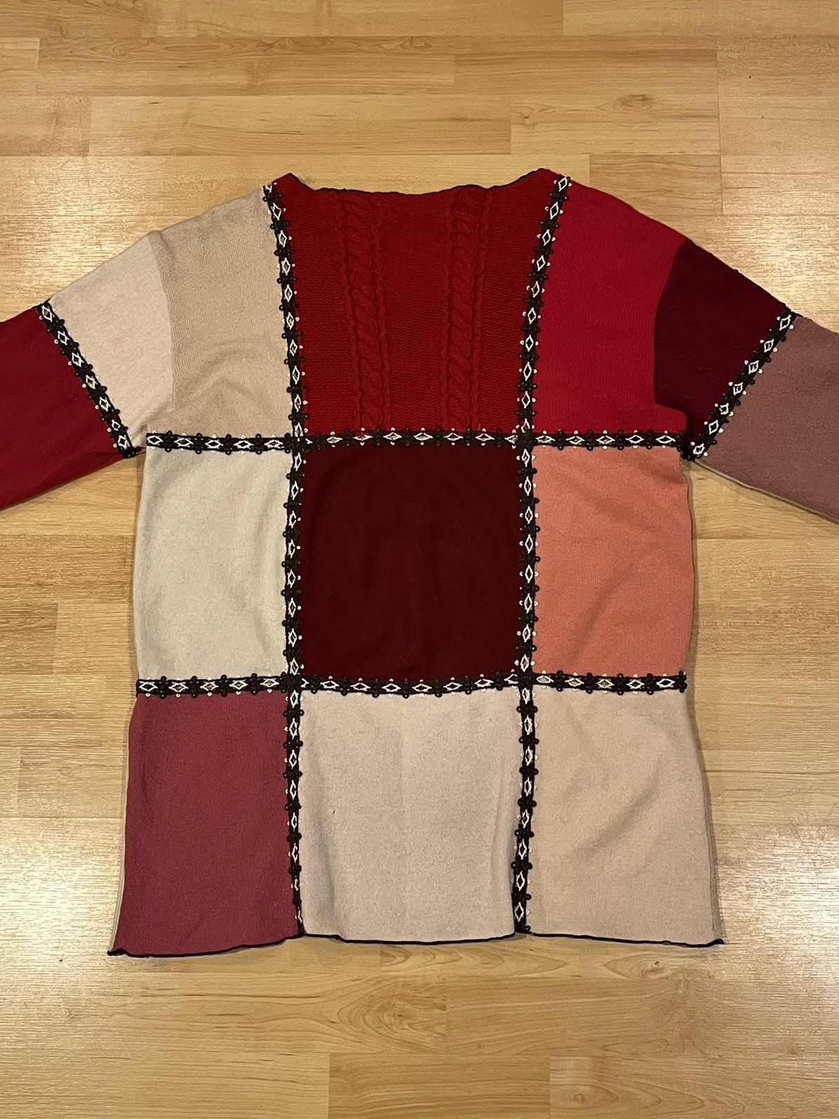 Number (N)ine AW02 Patchwork Cashmere Long Sleeve Size US L / EU 52-54 / 3 - 3 Thumbnail