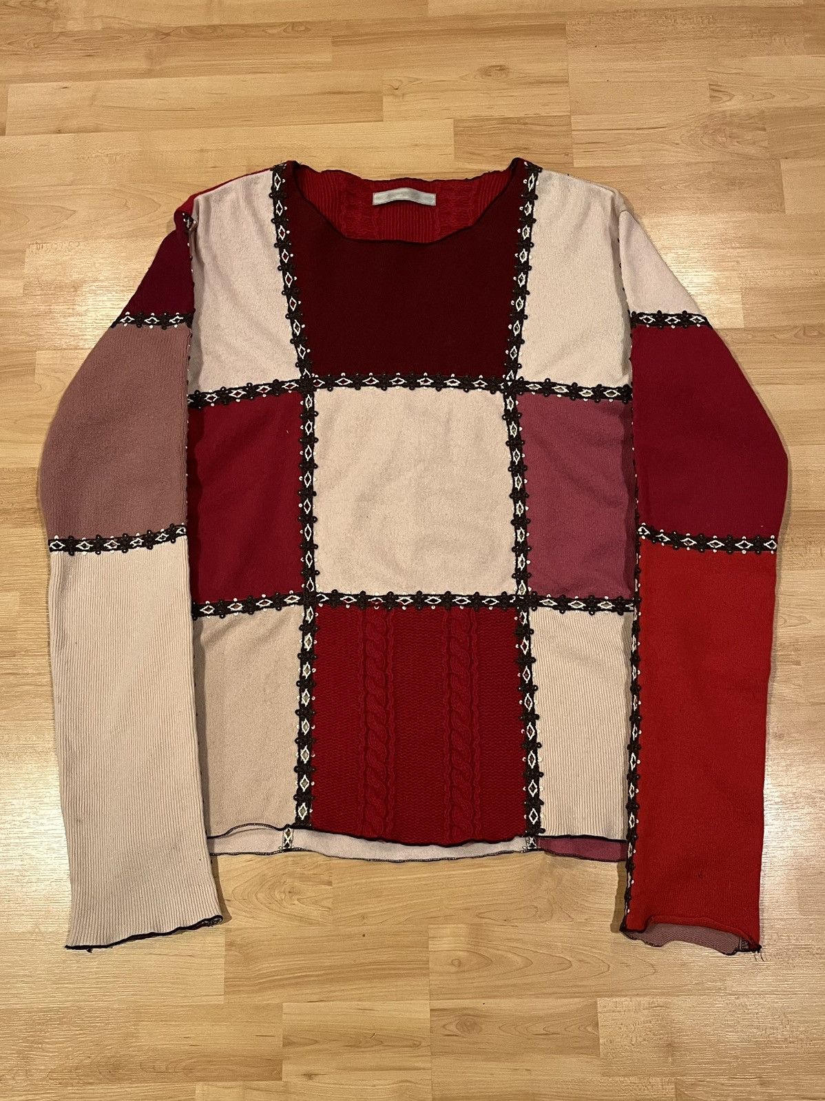 Number (N)ine AW02 Patchwork Cashmere Long Sleeve Size US L / EU 52-54 / 3 - 2 Thumbnail