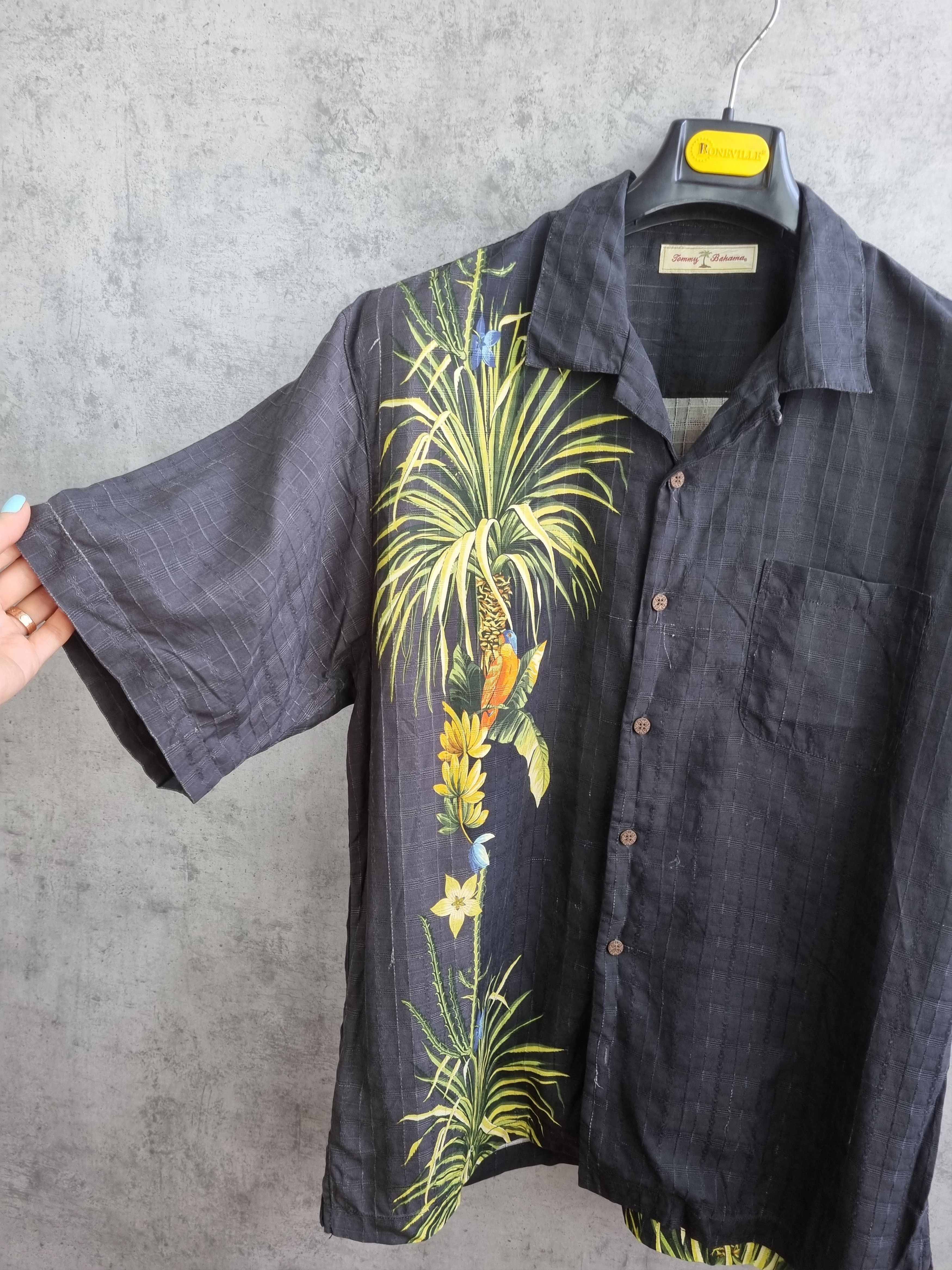 Vintage 90s Silk Hawaiian Shirt Palm Print Size US L / EU 52-54 / 3 - 6 Thumbnail