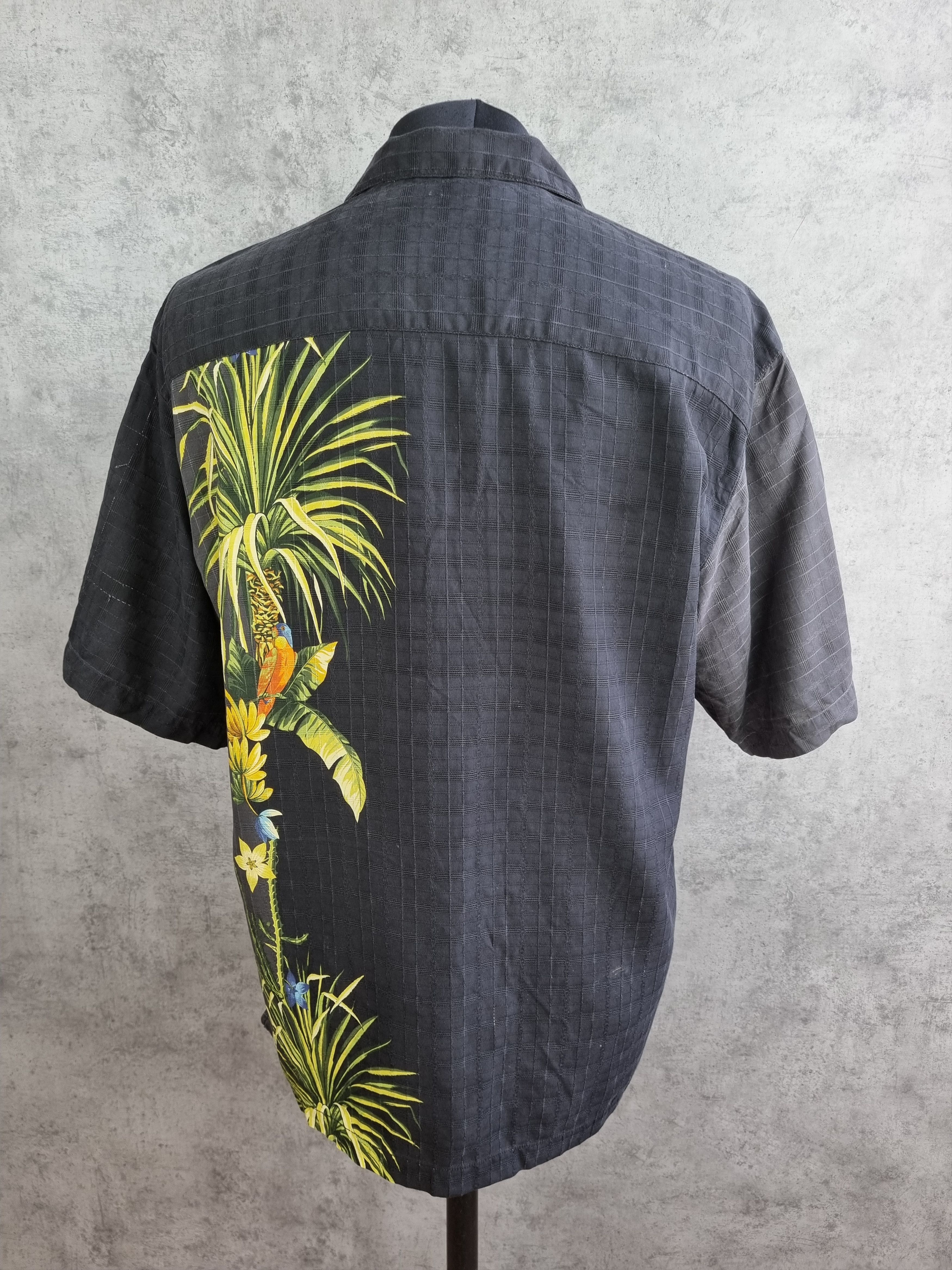 Vintage 90s Silk Hawaiian Shirt Palm Print Size US L / EU 52-54 / 3 - 3 Thumbnail