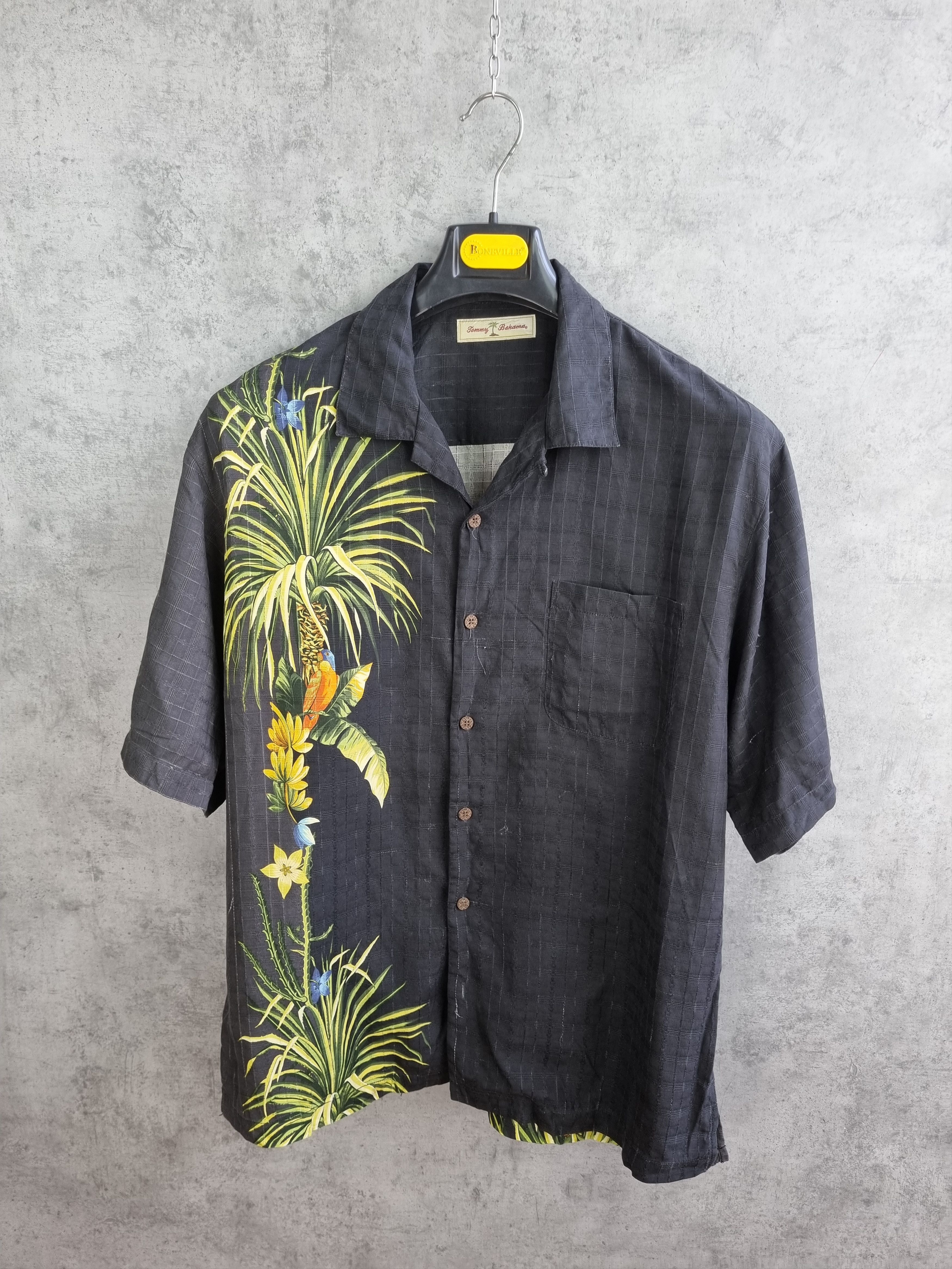 Vintage 90s Silk Hawaiian Shirt Palm Print Size US L / EU 52-54 / 3 - 4 Thumbnail