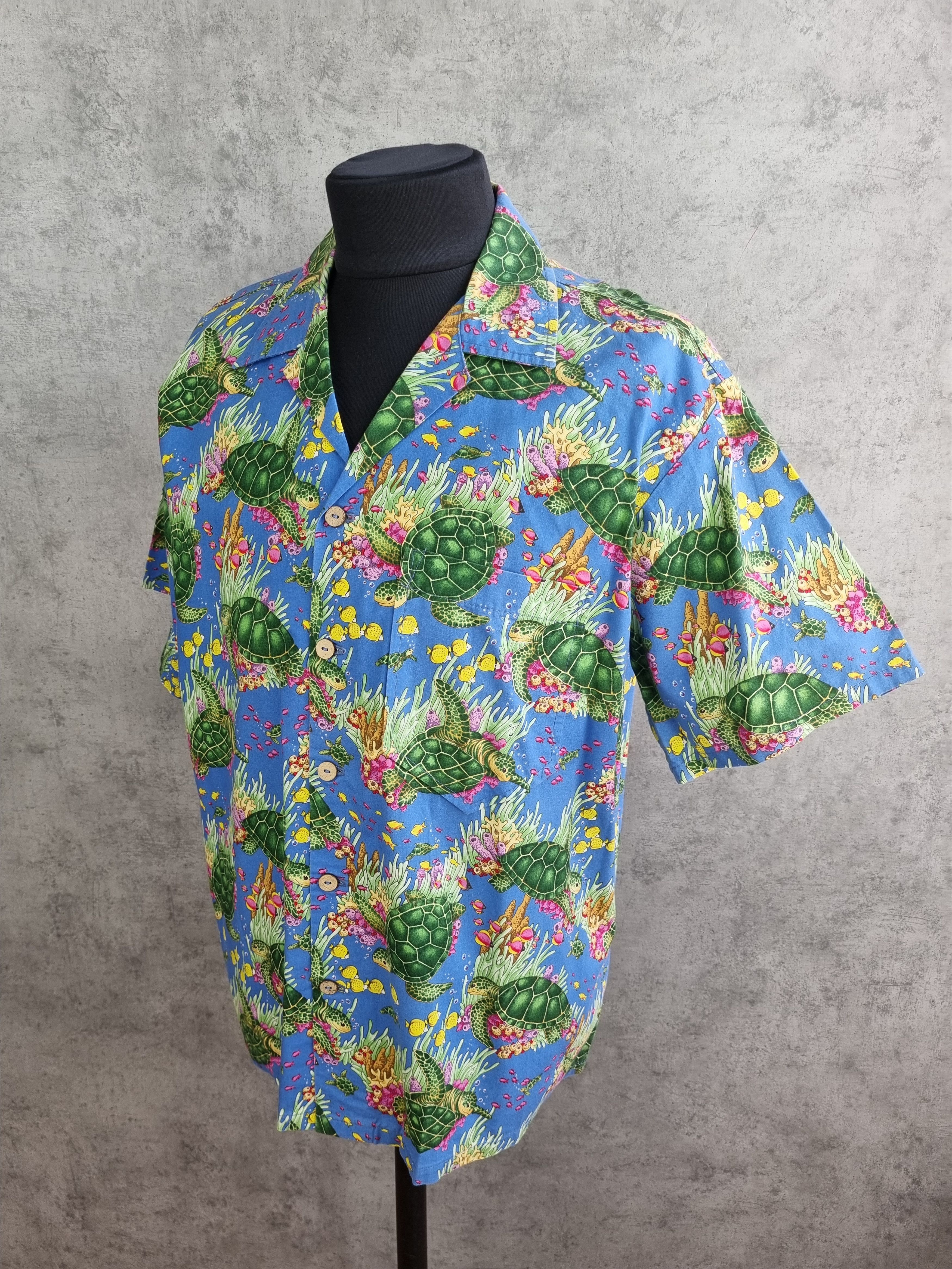 Vintage Rare Print Ocean Aquatic Hawaiian Shirt Size US XL / EU 56 / 4 - 5 Thumbnail