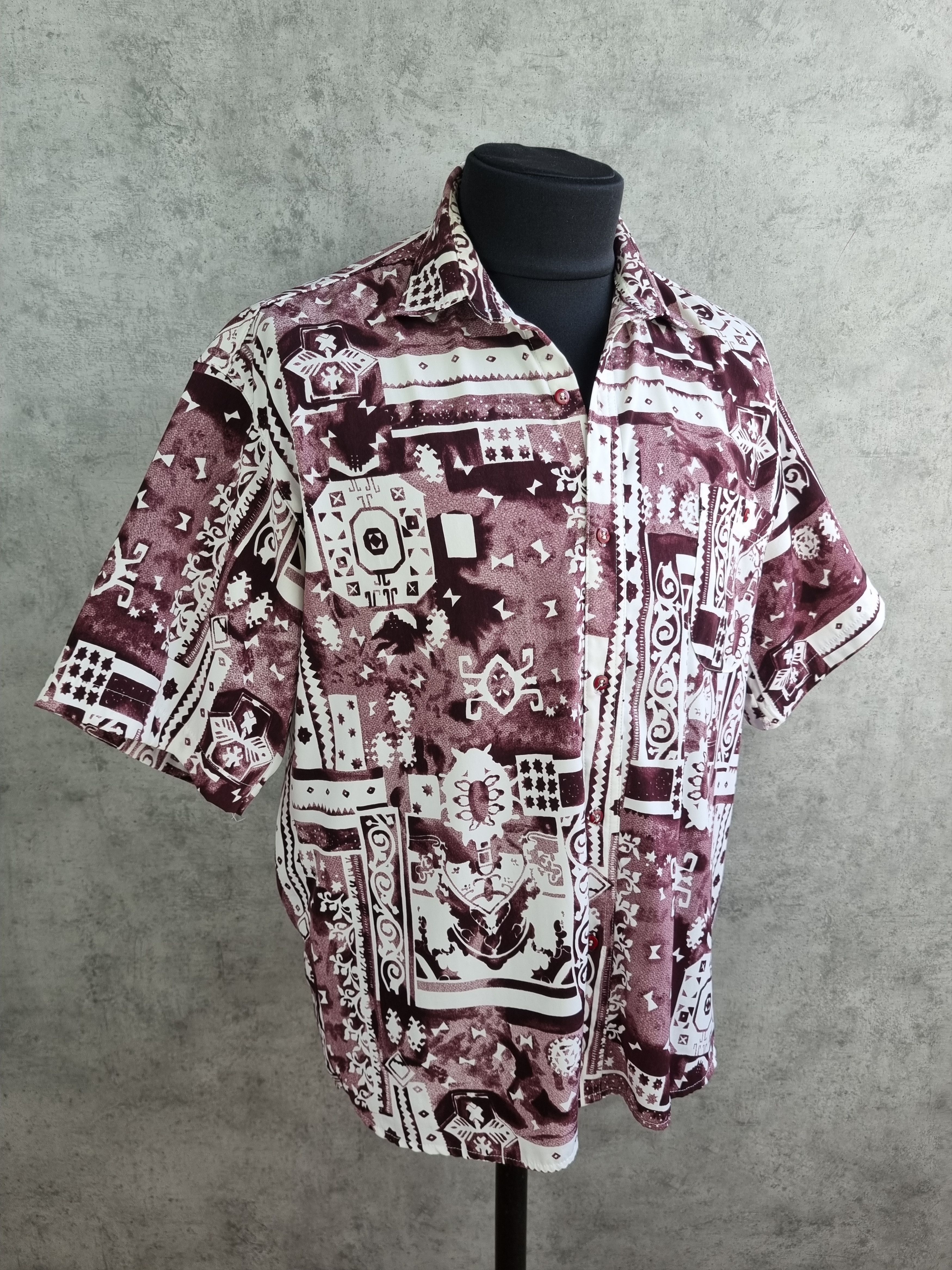 Vintage Abstract Psychedelic Artistic Print Hawaiian Shirt Size US L / EU 52-54 / 3 - 3 Thumbnail