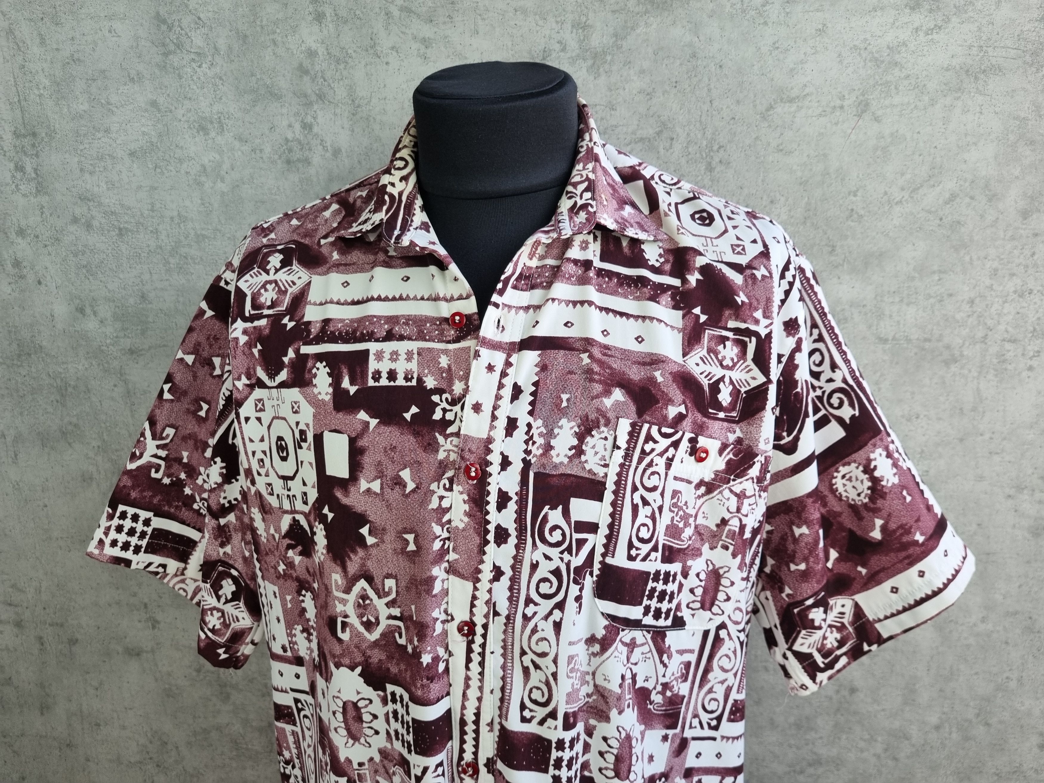 Vintage Abstract Psychedelic Artistic Print Hawaiian Shirt Size US L / EU 52-54 / 3 - 1 Thumbnail
