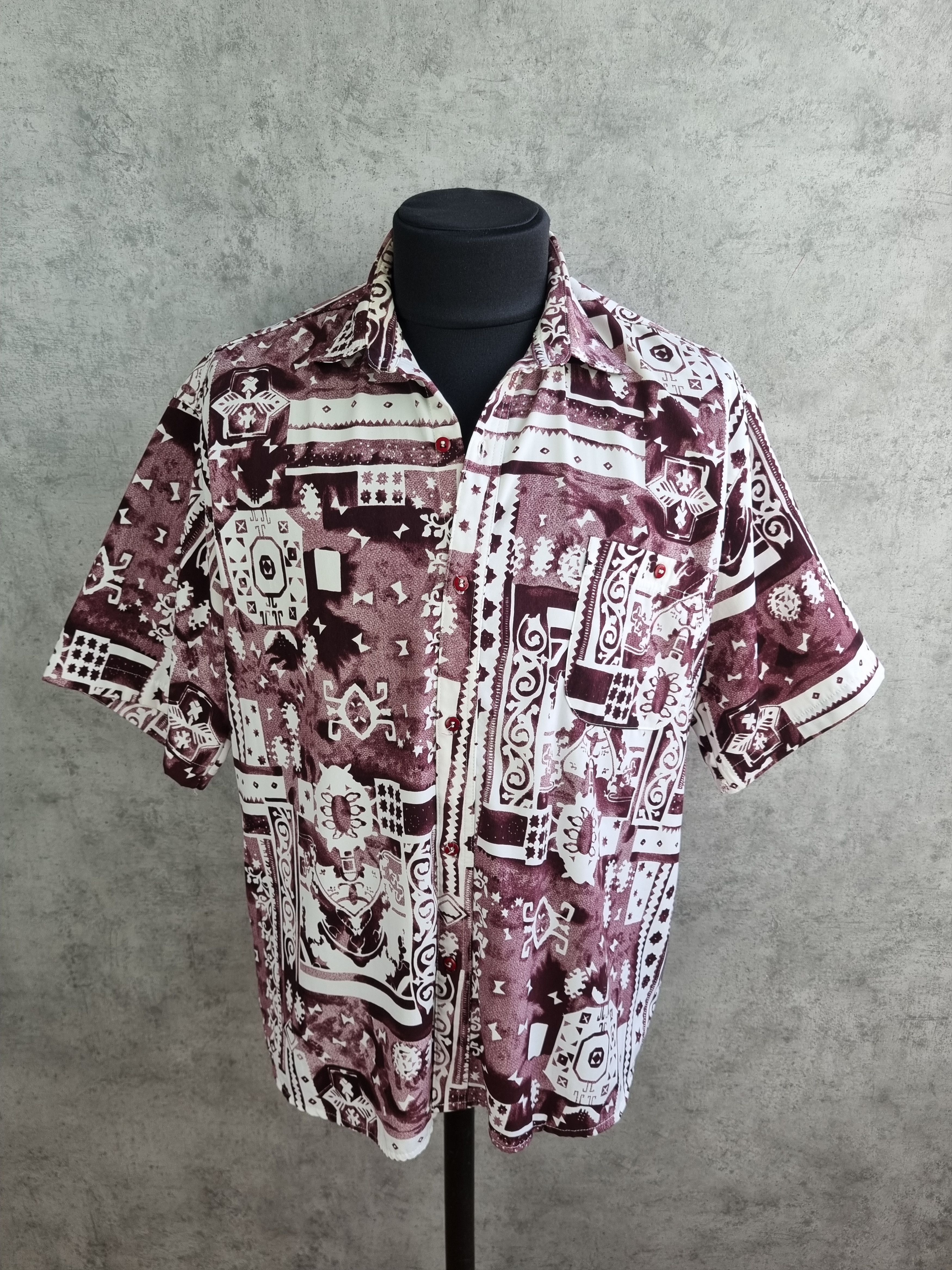 Vintage Abstract Psychedelic Artistic Print Hawaiian Shirt Size US L / EU 52-54 / 3 - 2 Thumbnail