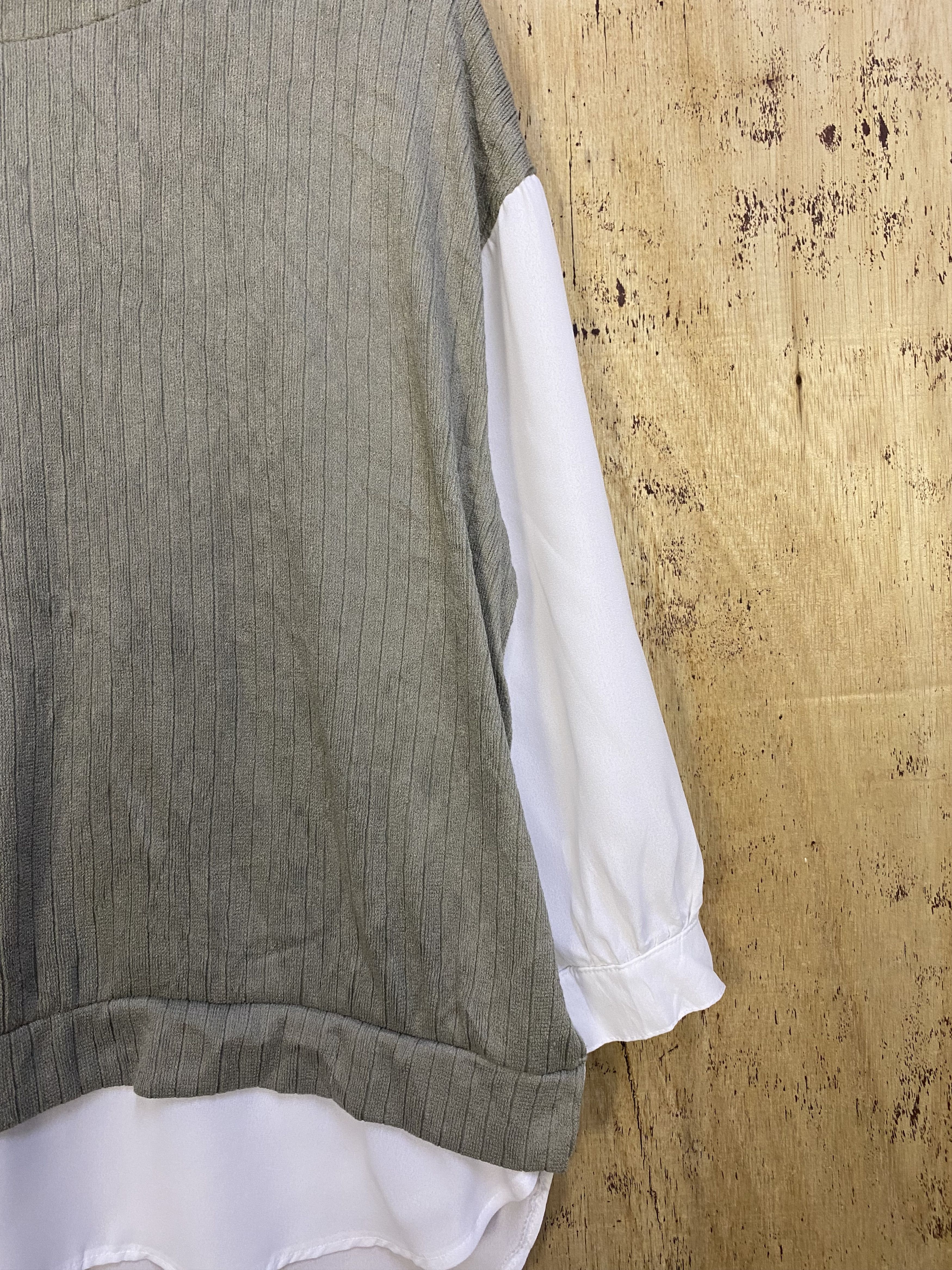 Aran Isles Knitwear LARGE BAGGY HK WORKS Twofer Top Knit Sweater #4420 Size L / US 10 / IT 46 - 3 Thumbnail