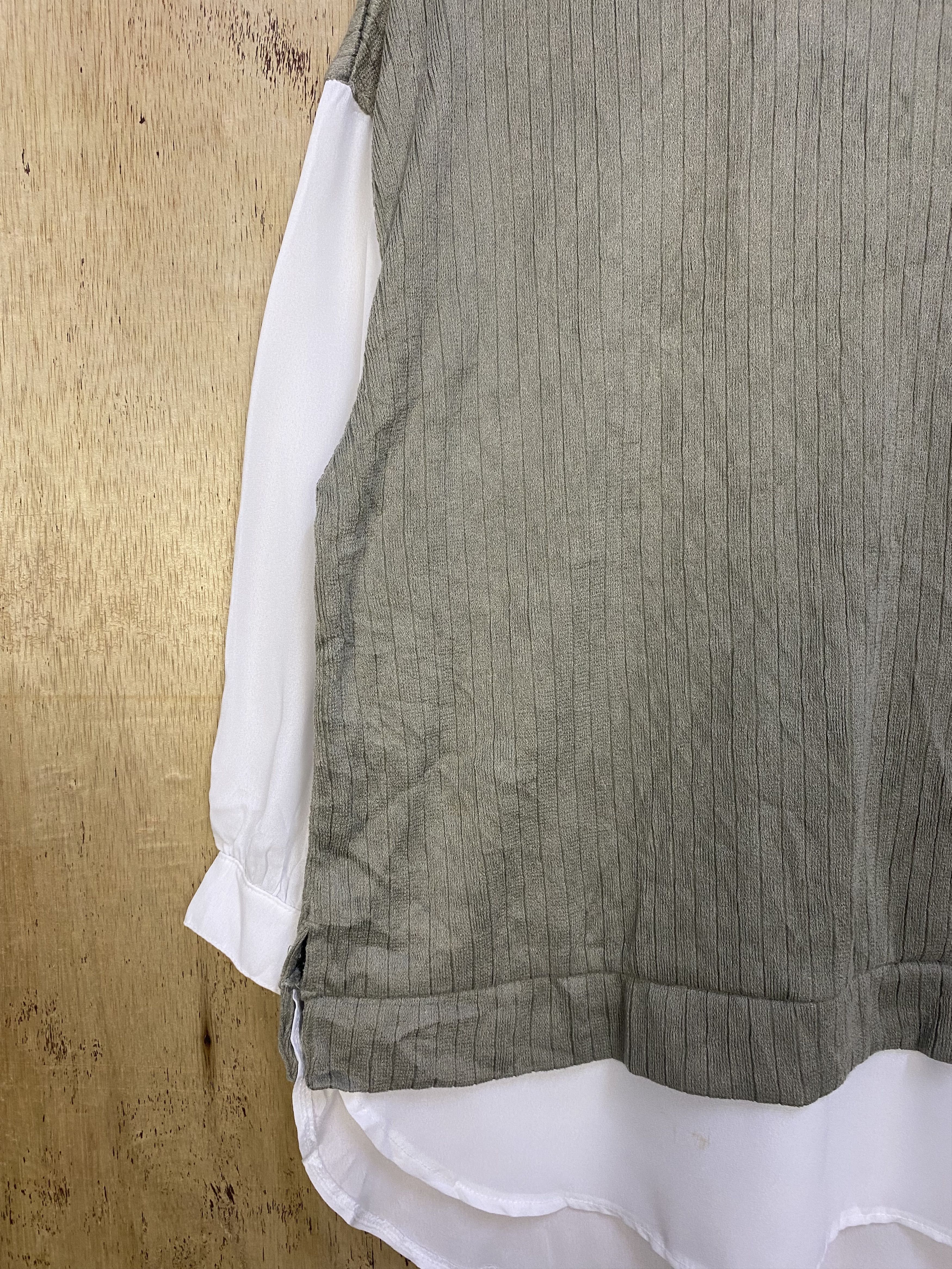 Aran Isles Knitwear LARGE BAGGY HK WORKS Twofer Top Knit Sweater #4420 Size L / US 10 / IT 46 - 2 Thumbnail